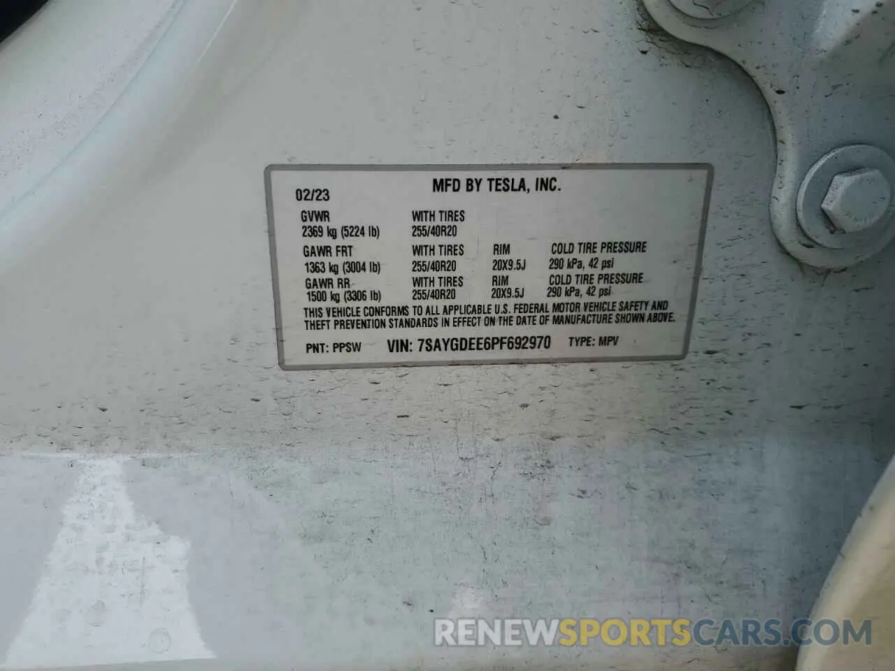 14 Photograph of a damaged car 7SAYGDEE6PF692970 TESLA MODEL Y 2023