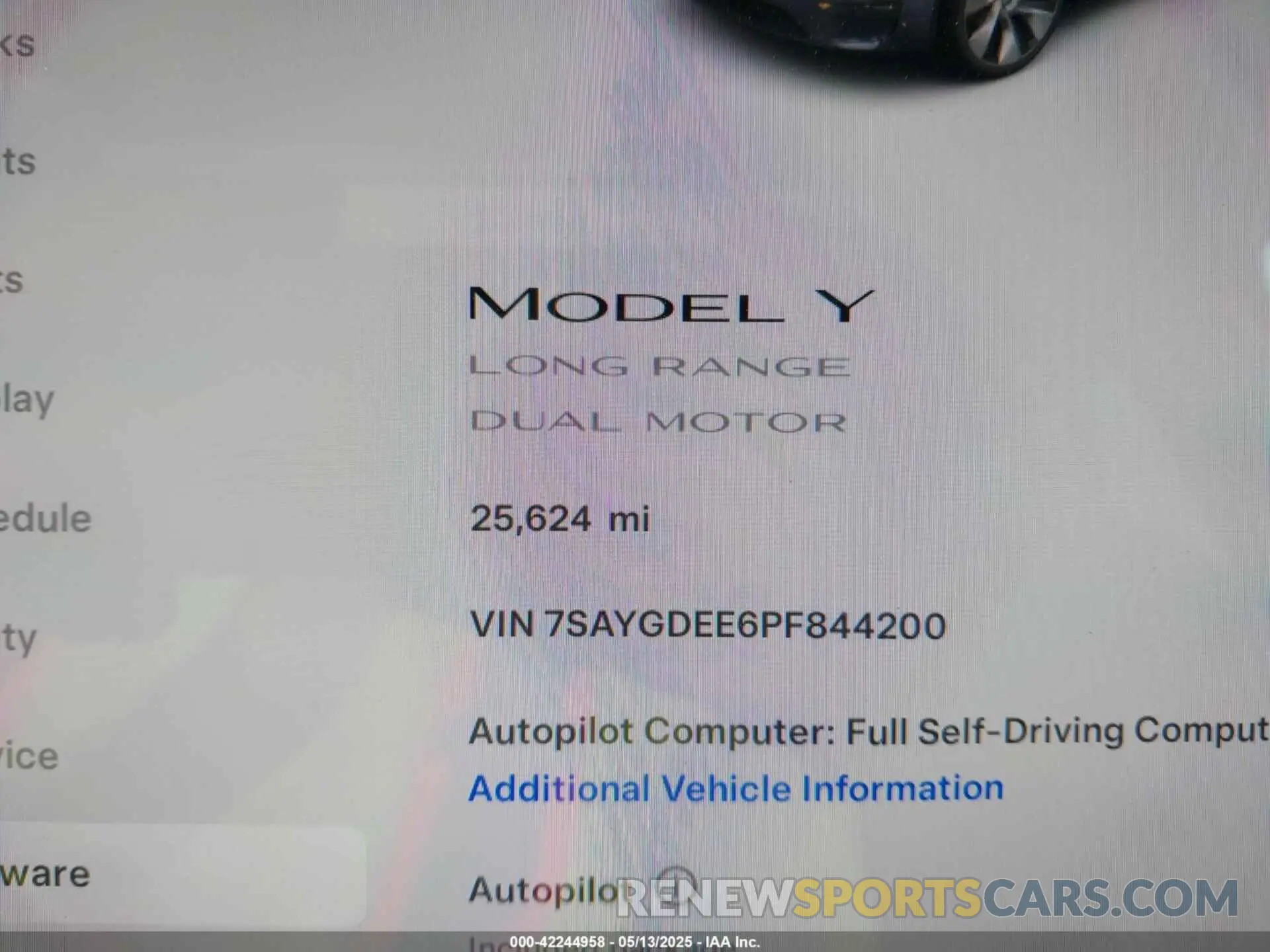7 Photograph of a damaged car 7SAYGDEE6PF844200 TESLA MODEL Y 2023