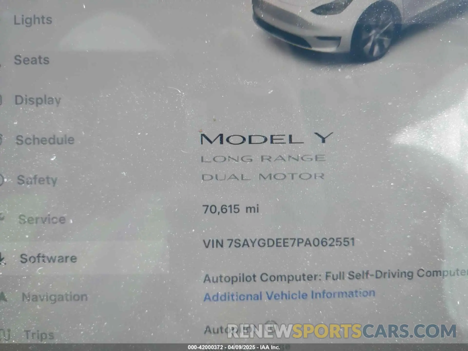 7 Photograph of a damaged car 7SAYGDEE7PA062551 TESLA MODEL Y 2023