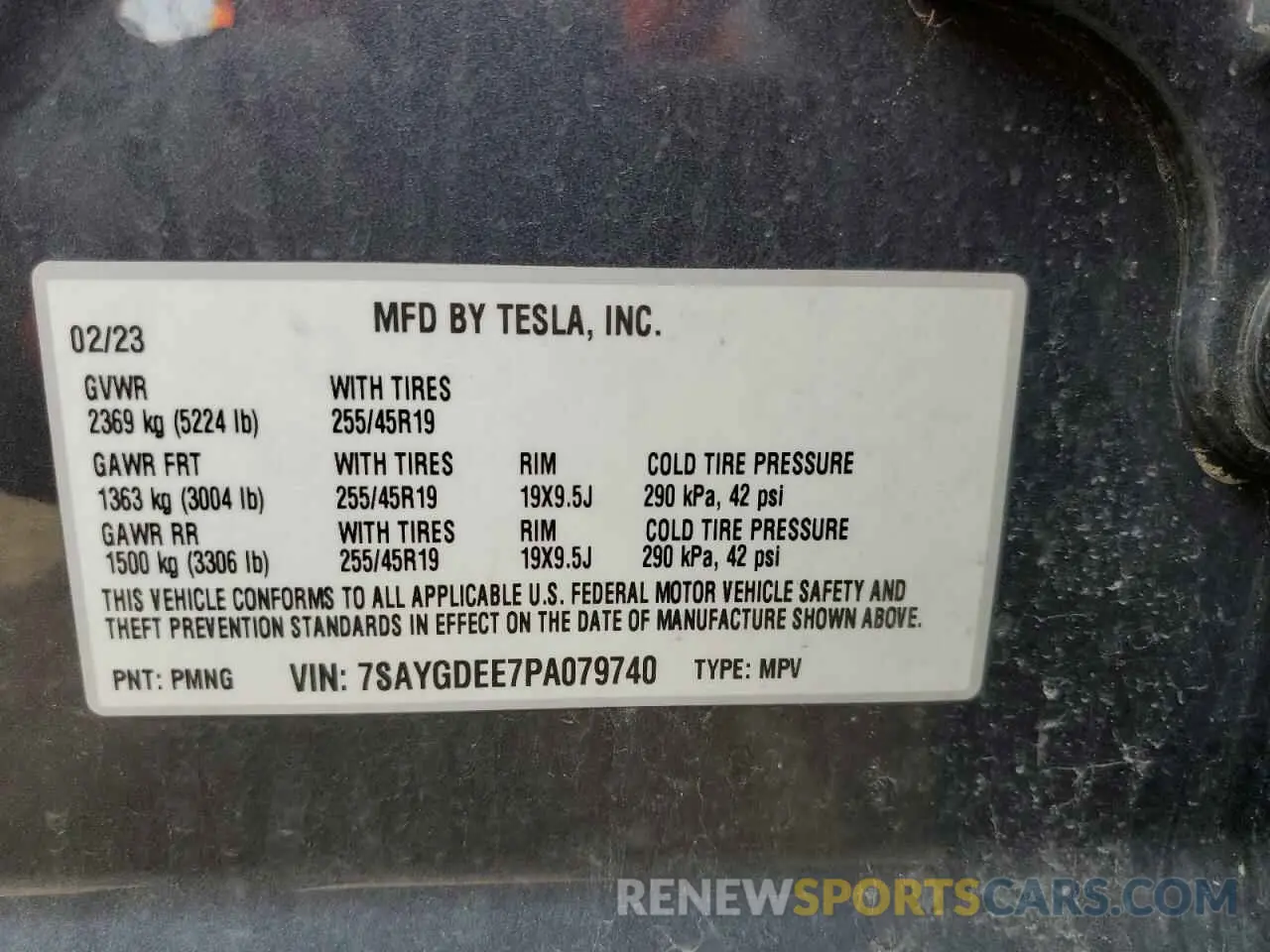 13 Photograph of a damaged car 7SAYGDEE7PA079740 TESLA MODEL Y 2023