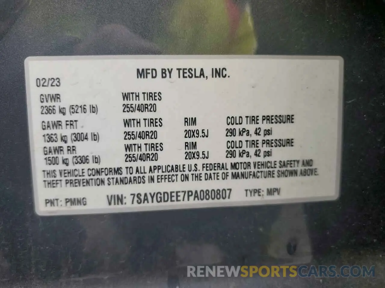 14 Photograph of a damaged car 7SAYGDEE7PA080807 TESLA MODEL Y 2023