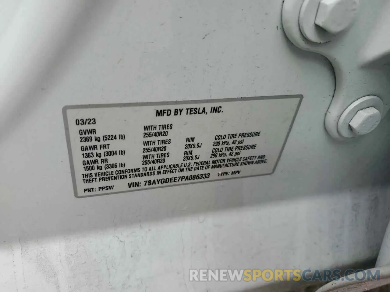 12 Photograph of a damaged car 7SAYGDEE7PA086333 TESLA MODEL Y 2023