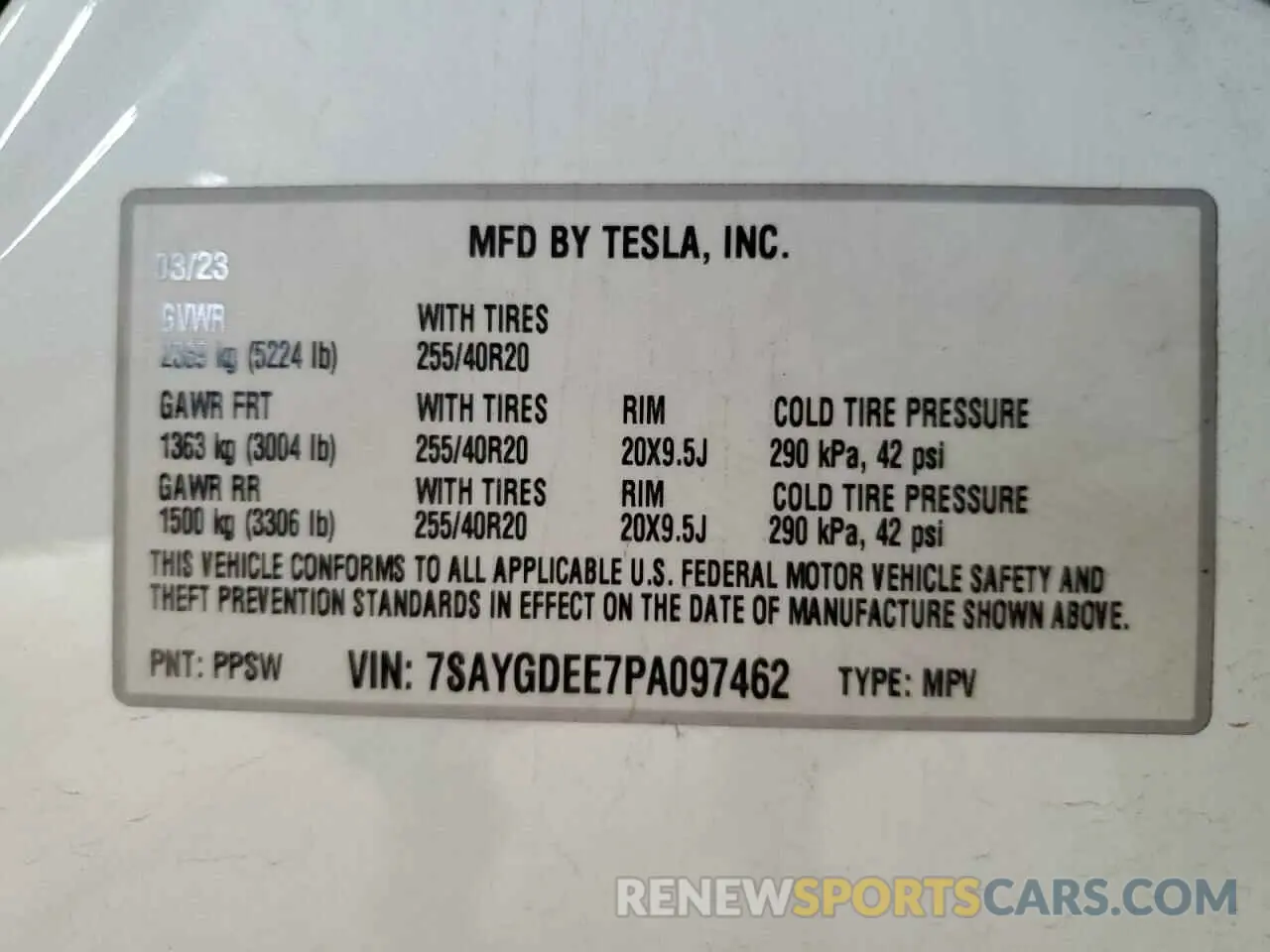 12 Photograph of a damaged car 7SAYGDEE7PA097462 TESLA MODEL Y 2023