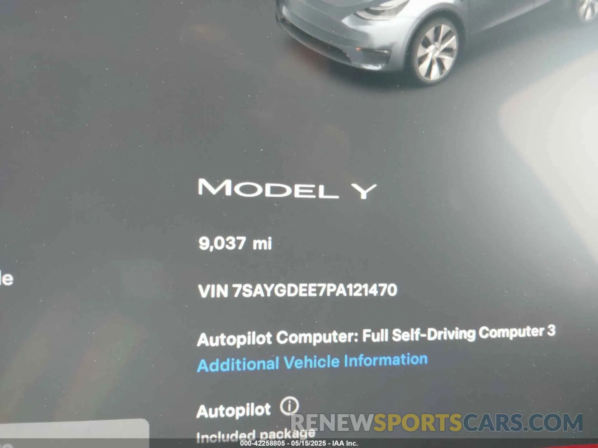 7 Photograph of a damaged car 7SAYGDEE7PA121470 TESLA MODEL Y 2023