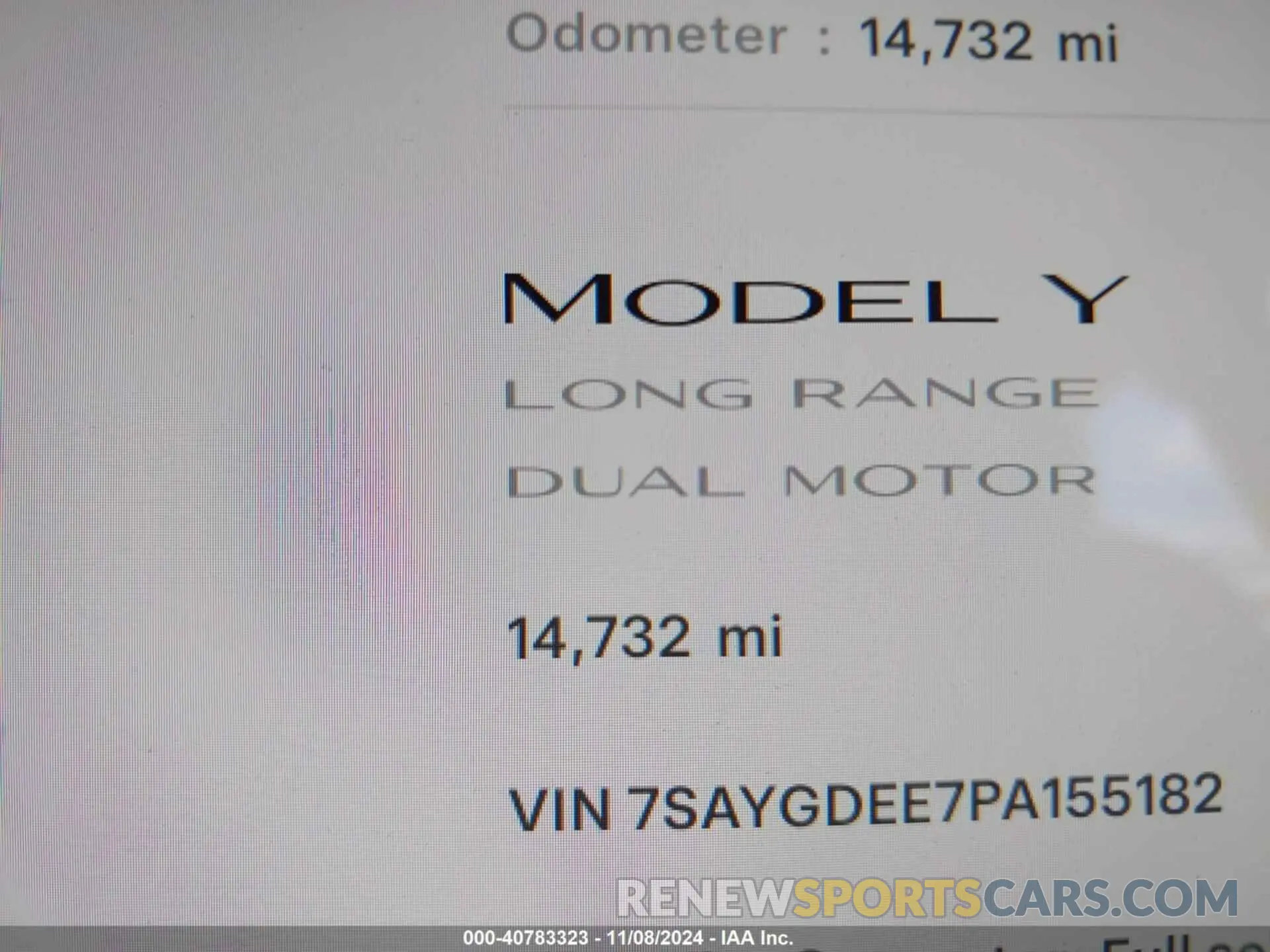 15 Photograph of a damaged car 7SAYGDEE7PA155182 TESLA MODEL Y 2023