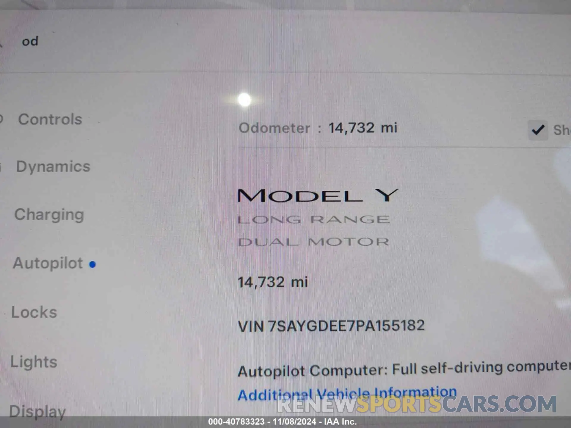 7 Photograph of a damaged car 7SAYGDEE7PA155182 TESLA MODEL Y 2023