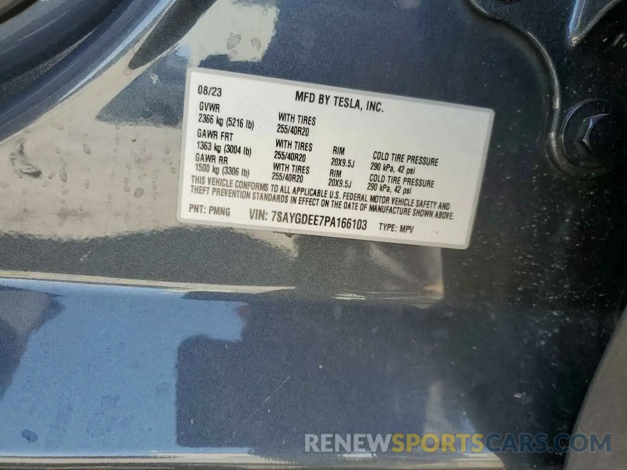 13 Photograph of a damaged car 7SAYGDEE7PA166103 TESLA MODEL Y 2023