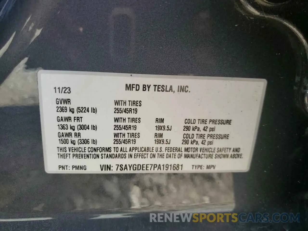 12 Photograph of a damaged car 7SAYGDEE7PA191681 TESLA MODEL Y 2023