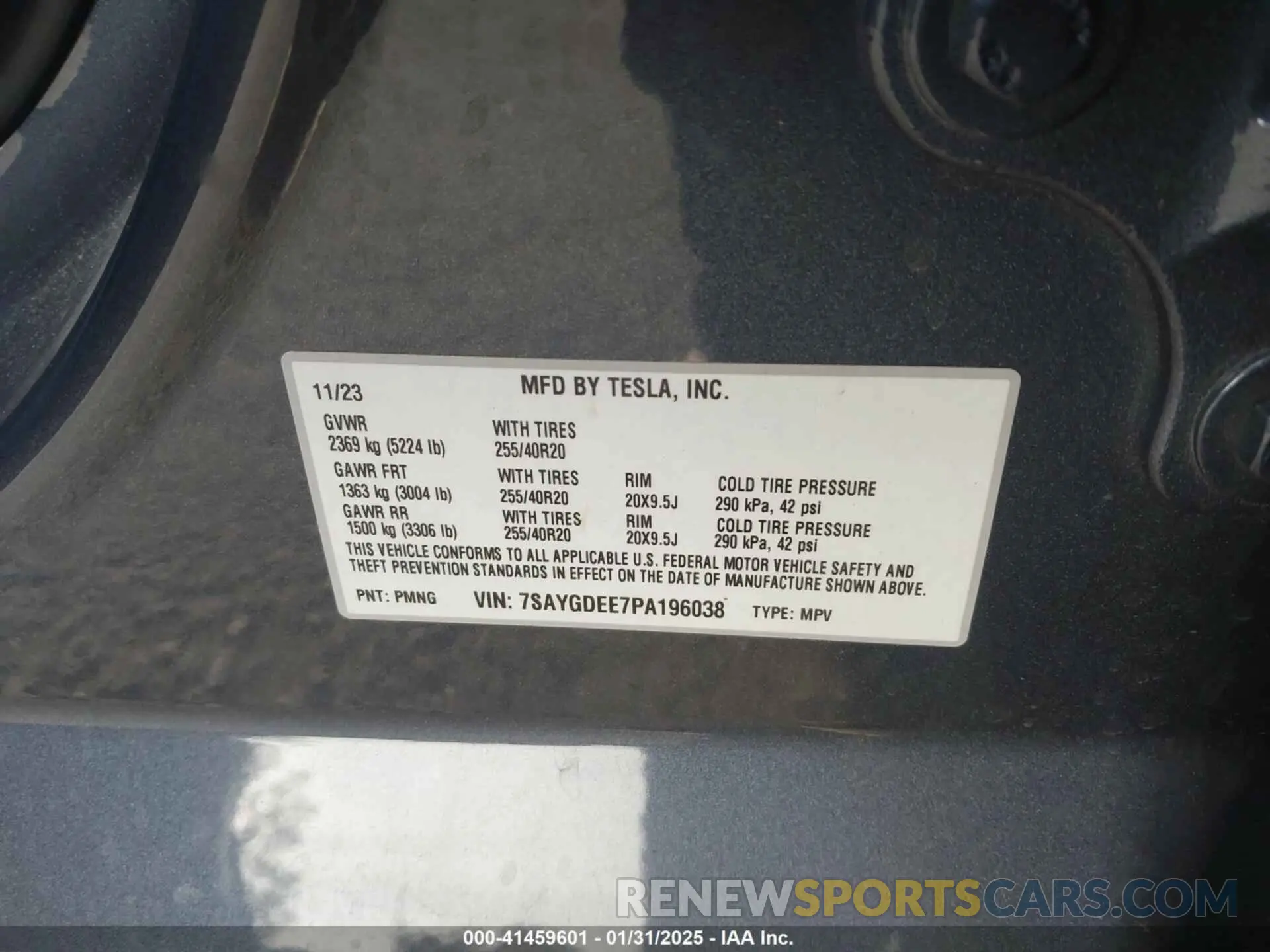 9 Photograph of a damaged car 7SAYGDEE7PA196038 TESLA MODEL Y 2023
