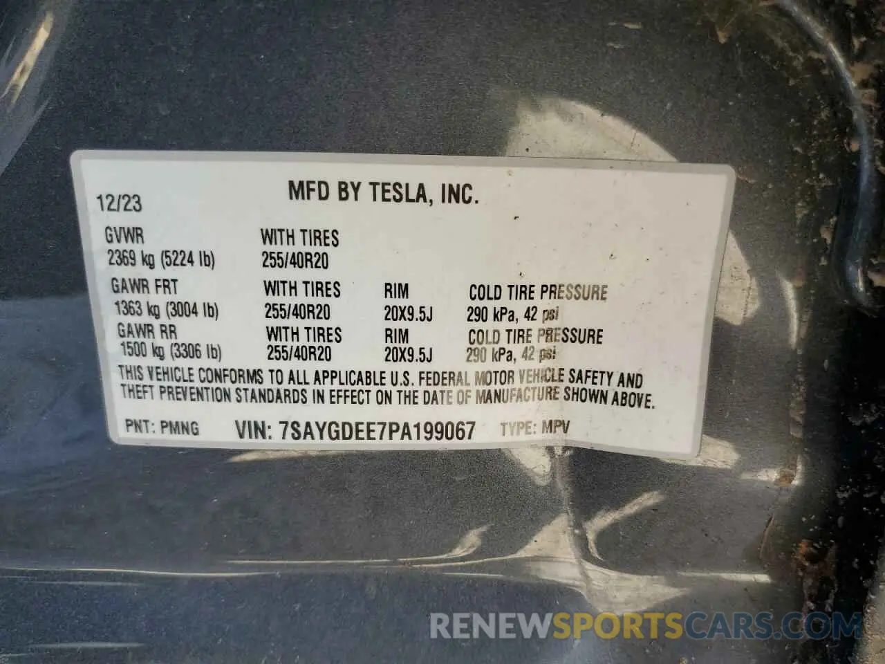 15 Photograph of a damaged car 7SAYGDEE7PA199067 TESLA MODEL Y 2023