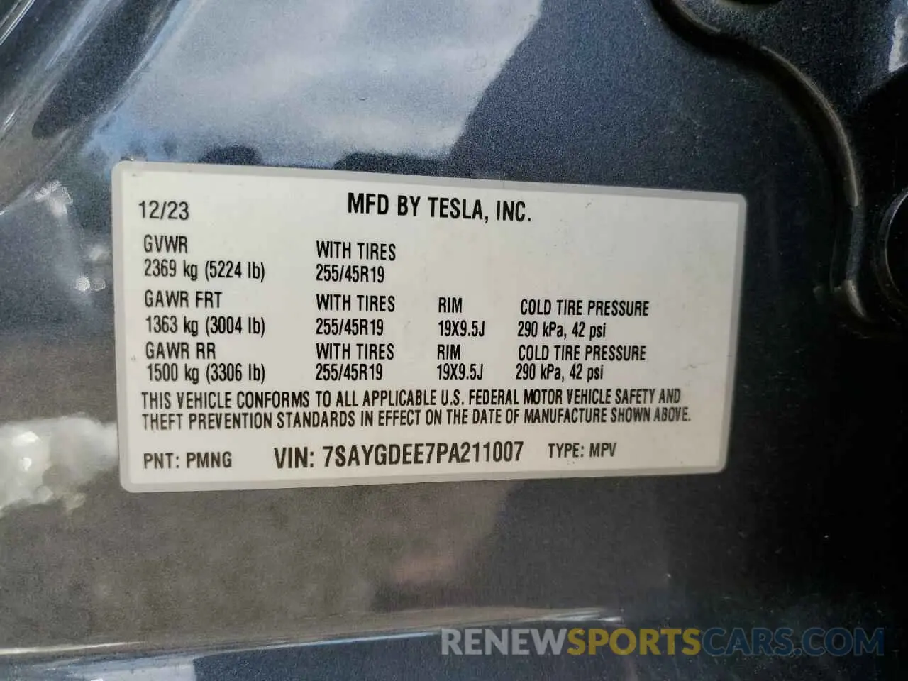 15 Photograph of a damaged car 7SAYGDEE7PA211007 TESLA MODEL Y 2023