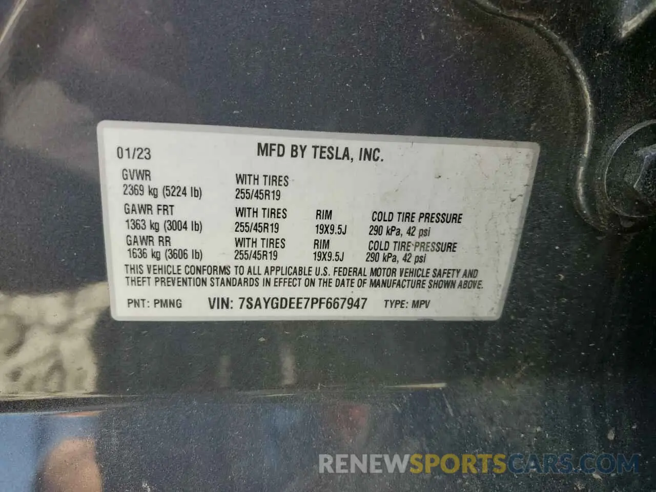 13 Photograph of a damaged car 7SAYGDEE7PF667947 TESLA MODEL Y 2023