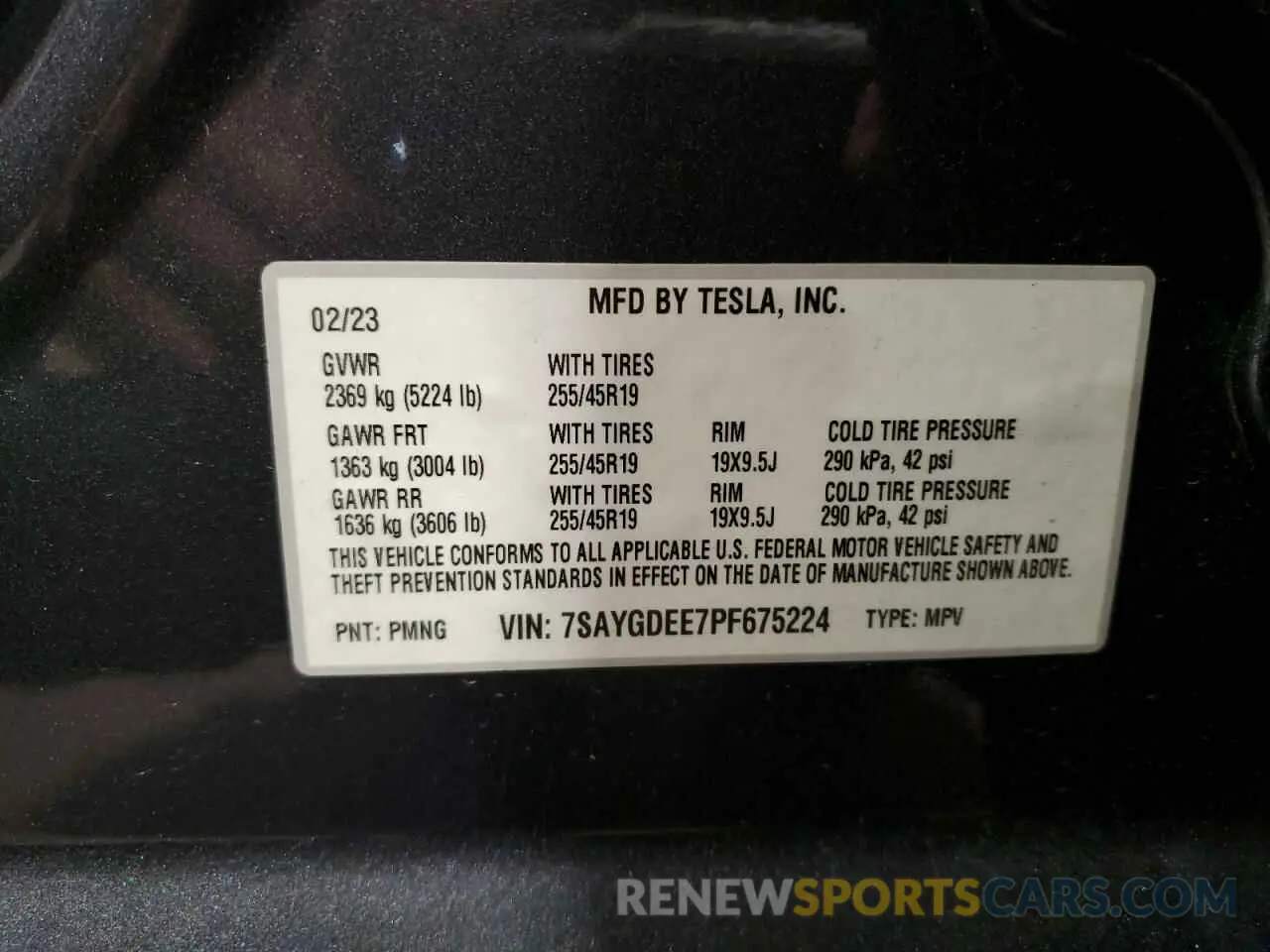13 Photograph of a damaged car 7SAYGDEE7PF675224 TESLA MODEL Y 2023