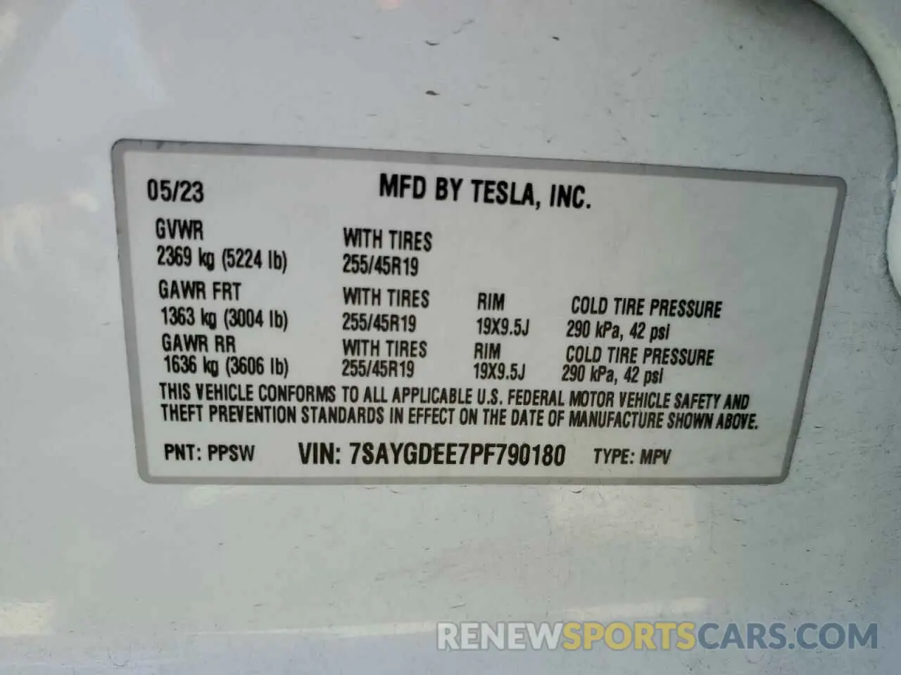 14 Photograph of a damaged car 7SAYGDEE7PF790180 TESLA MODEL Y 2023