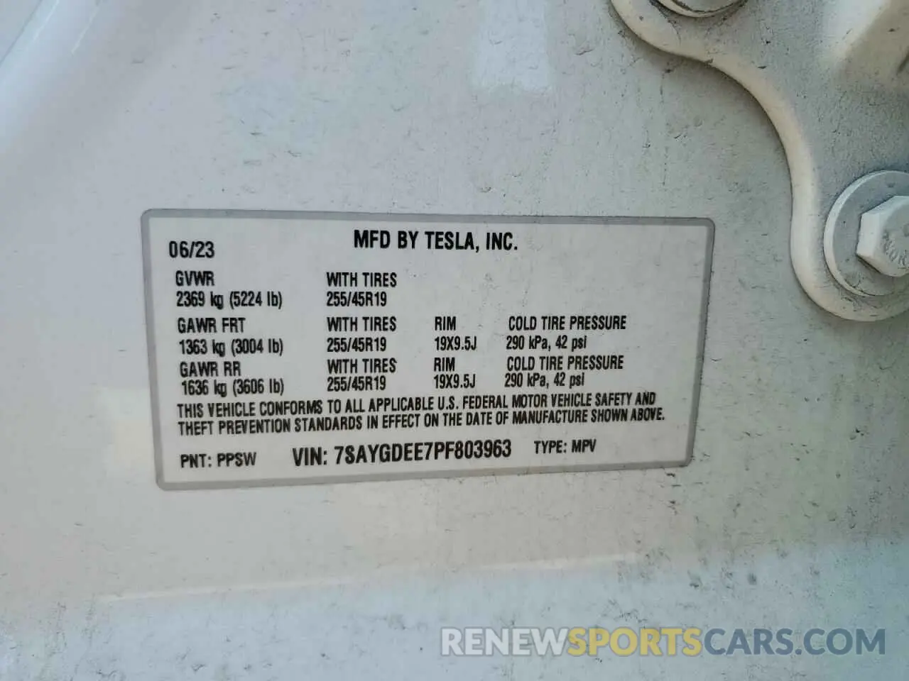 12 Photograph of a damaged car 7SAYGDEE7PF803963 TESLA MODEL Y 2023