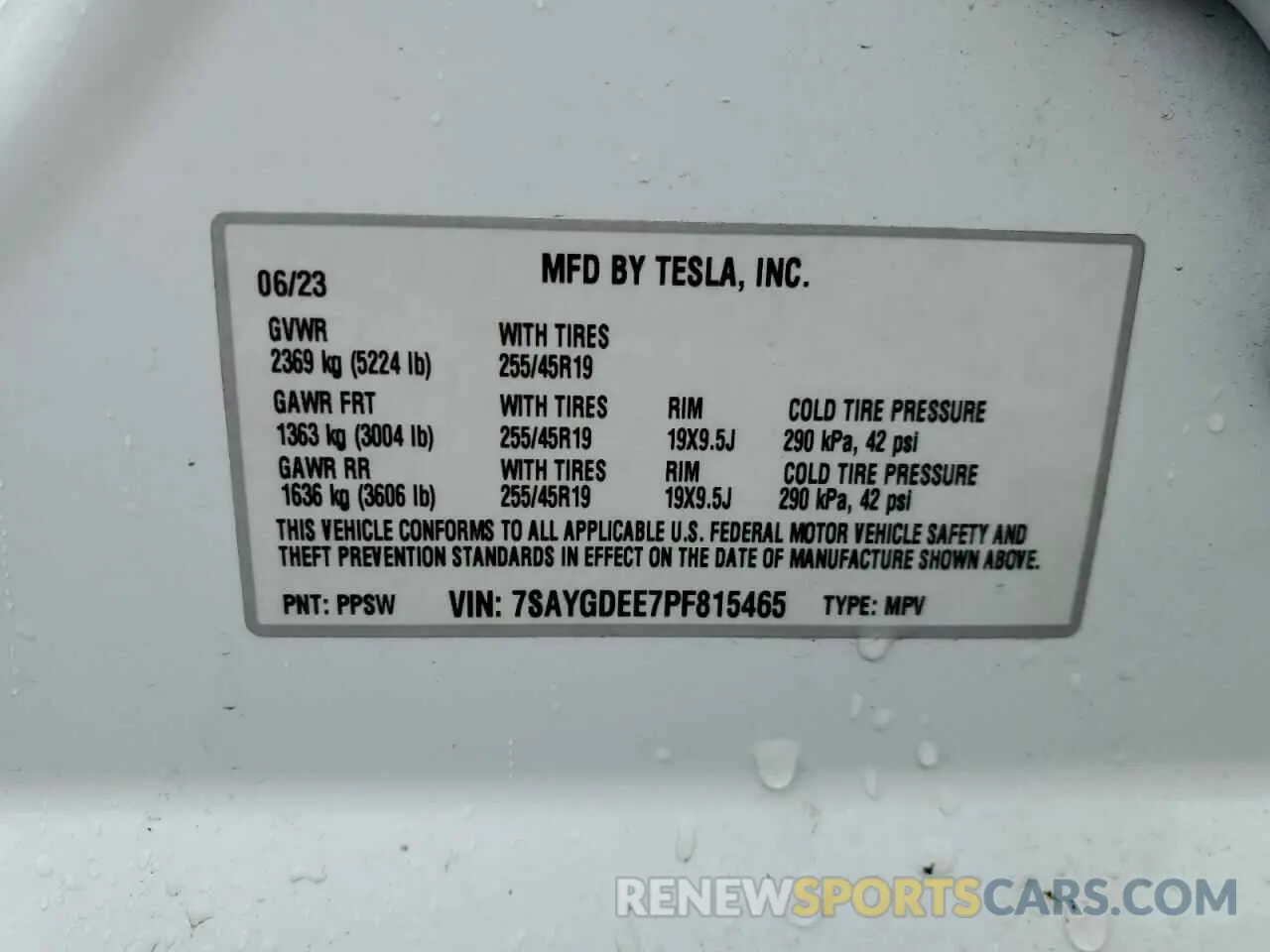 14 Photograph of a damaged car 7SAYGDEE7PF815465 TESLA MODEL Y 2023