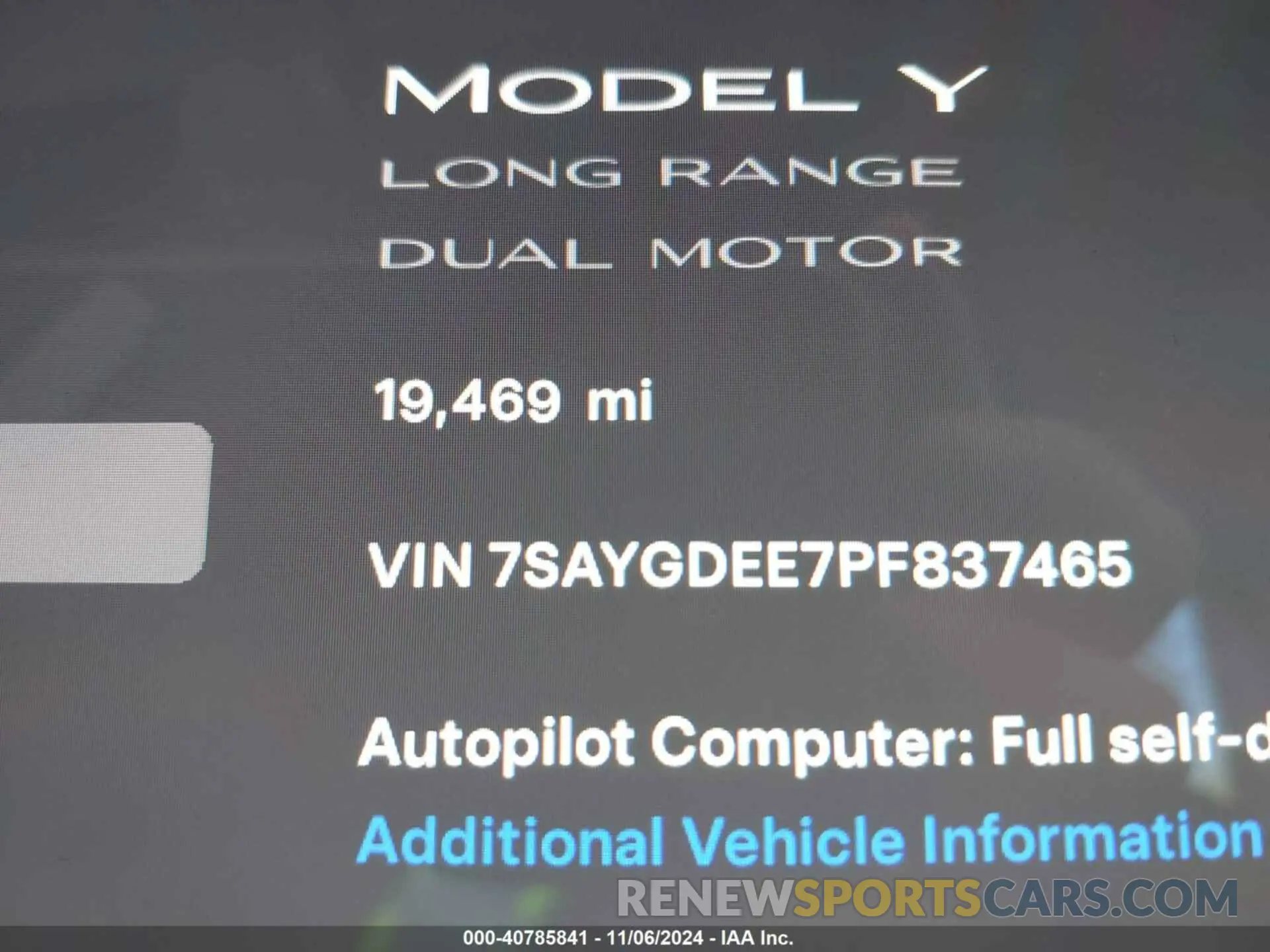 15 Photograph of a damaged car 7SAYGDEE7PF837465 TESLA MODEL Y 2023