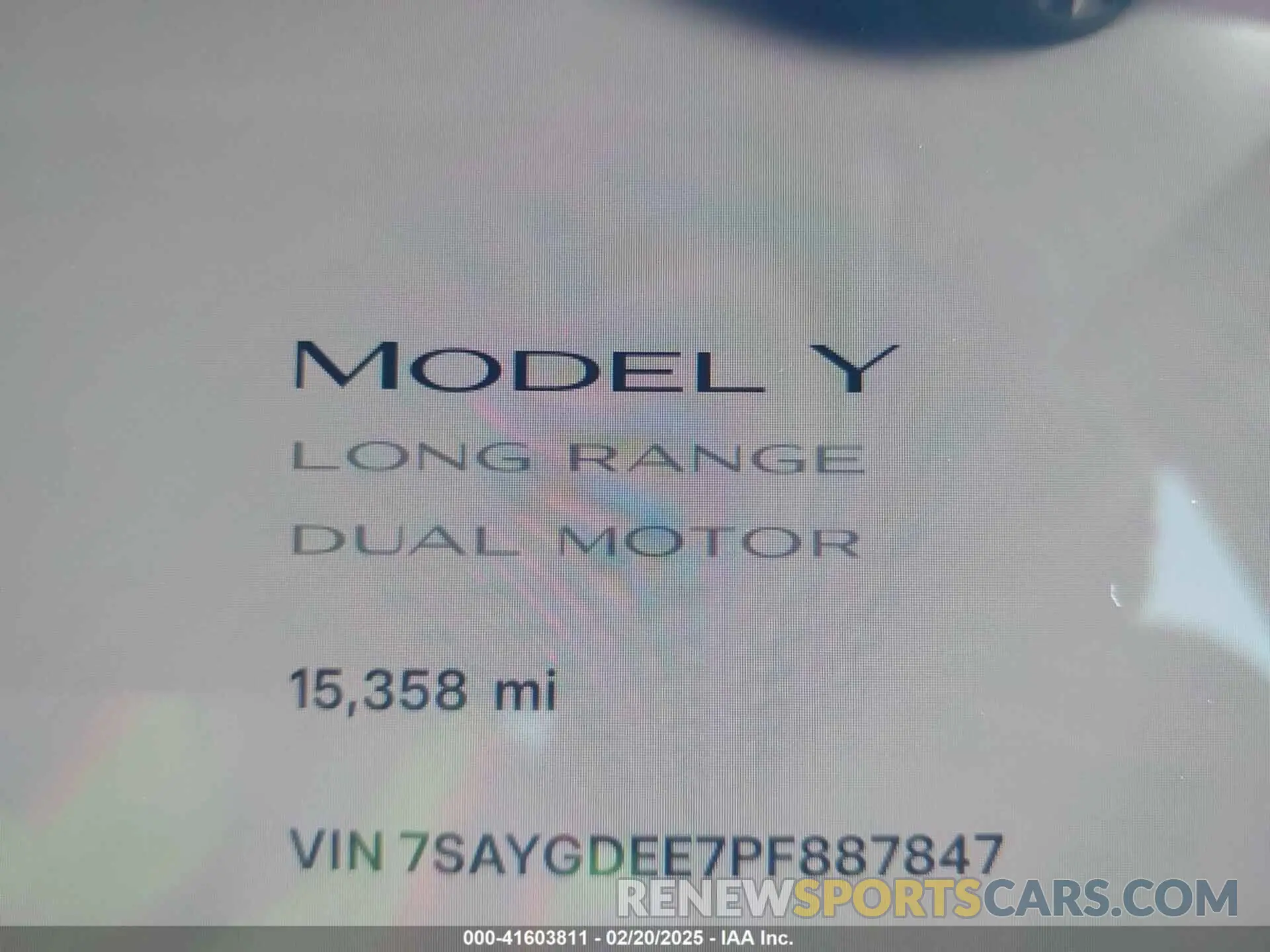 7 Photograph of a damaged car 7SAYGDEE7PF887847 TESLA MODEL Y 2023