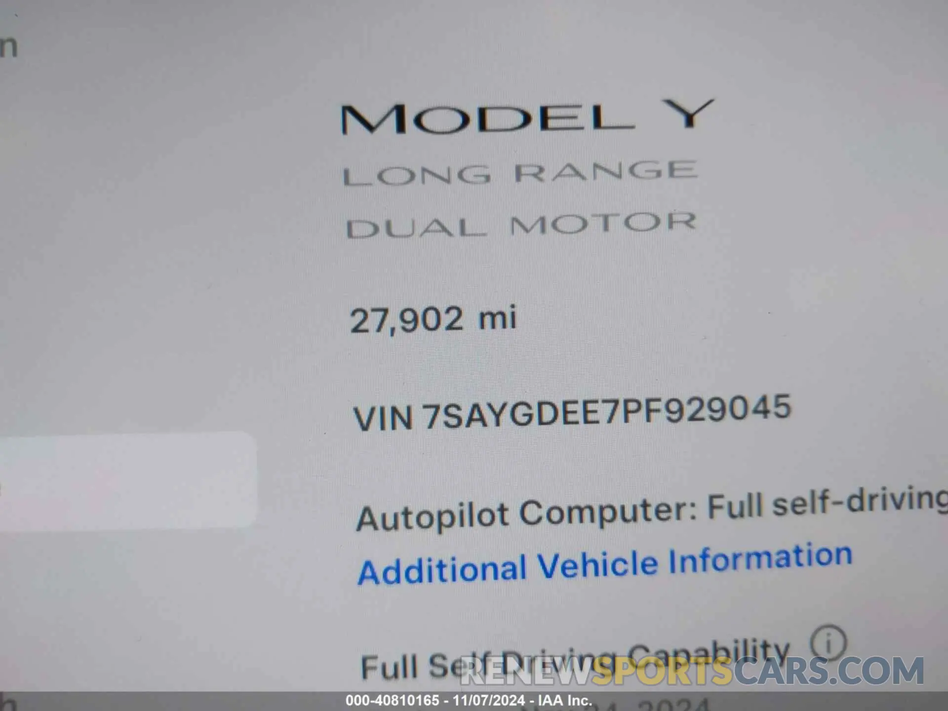 14 Photograph of a damaged car 7SAYGDEE7PF929045 TESLA MODEL Y 2023