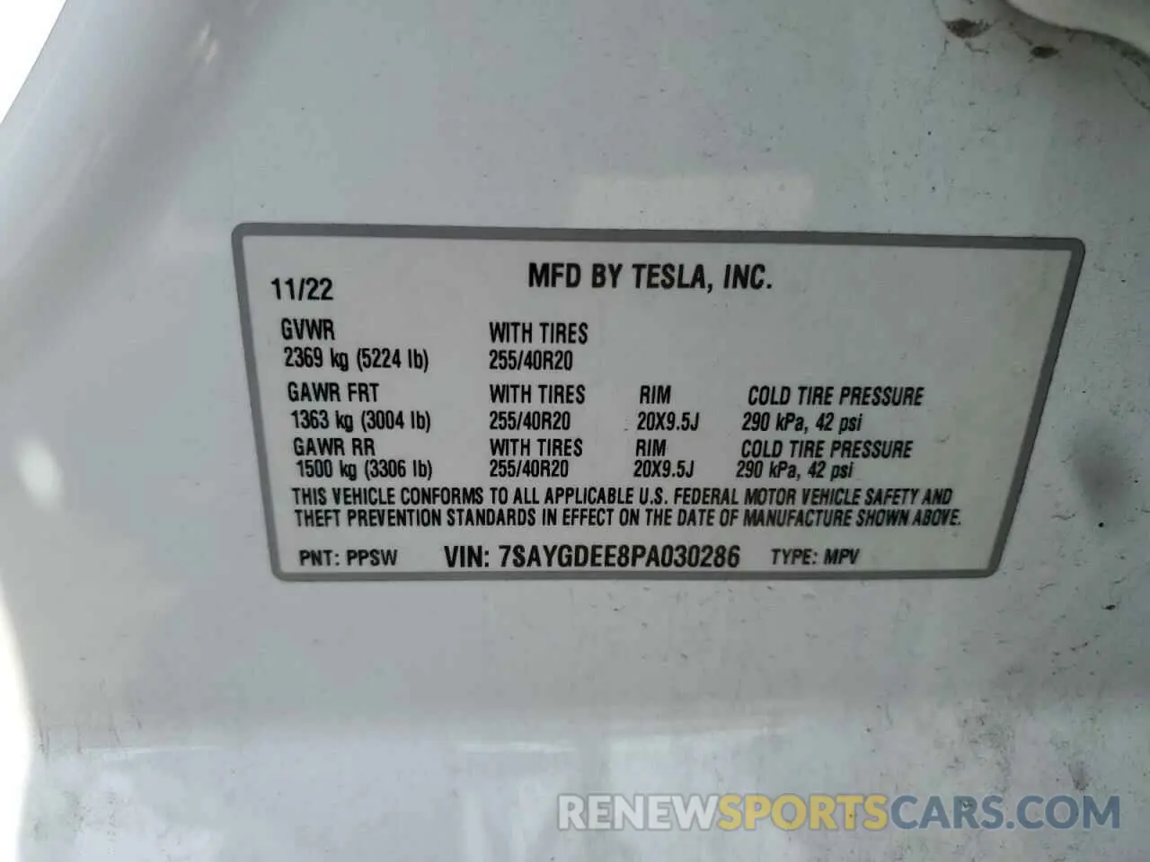 15 Photograph of a damaged car 7SAYGDEE8PA030286 TESLA MODEL Y 2023