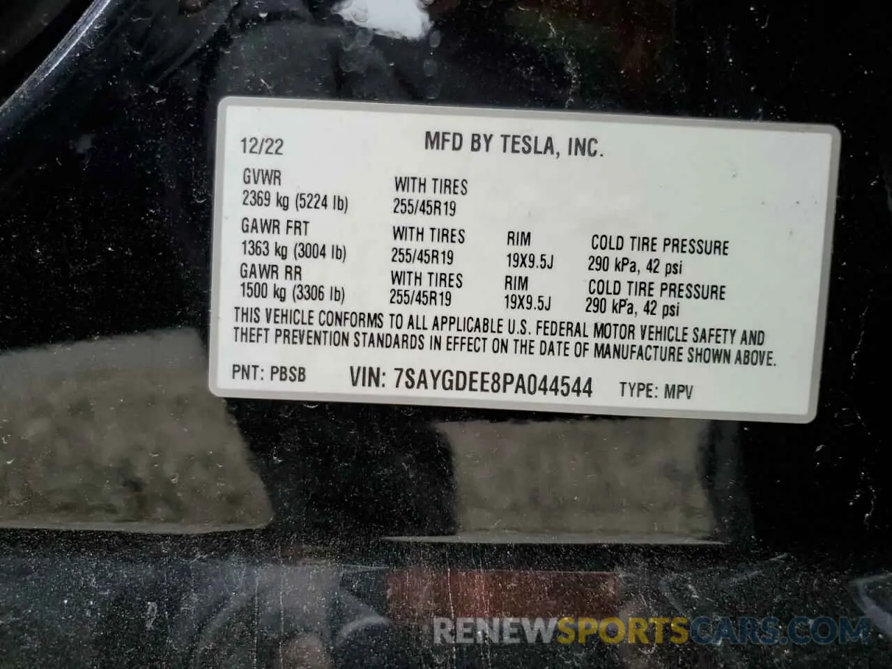 13 Photograph of a damaged car 7SAYGDEE8PA044544 TESLA MODEL Y 2023