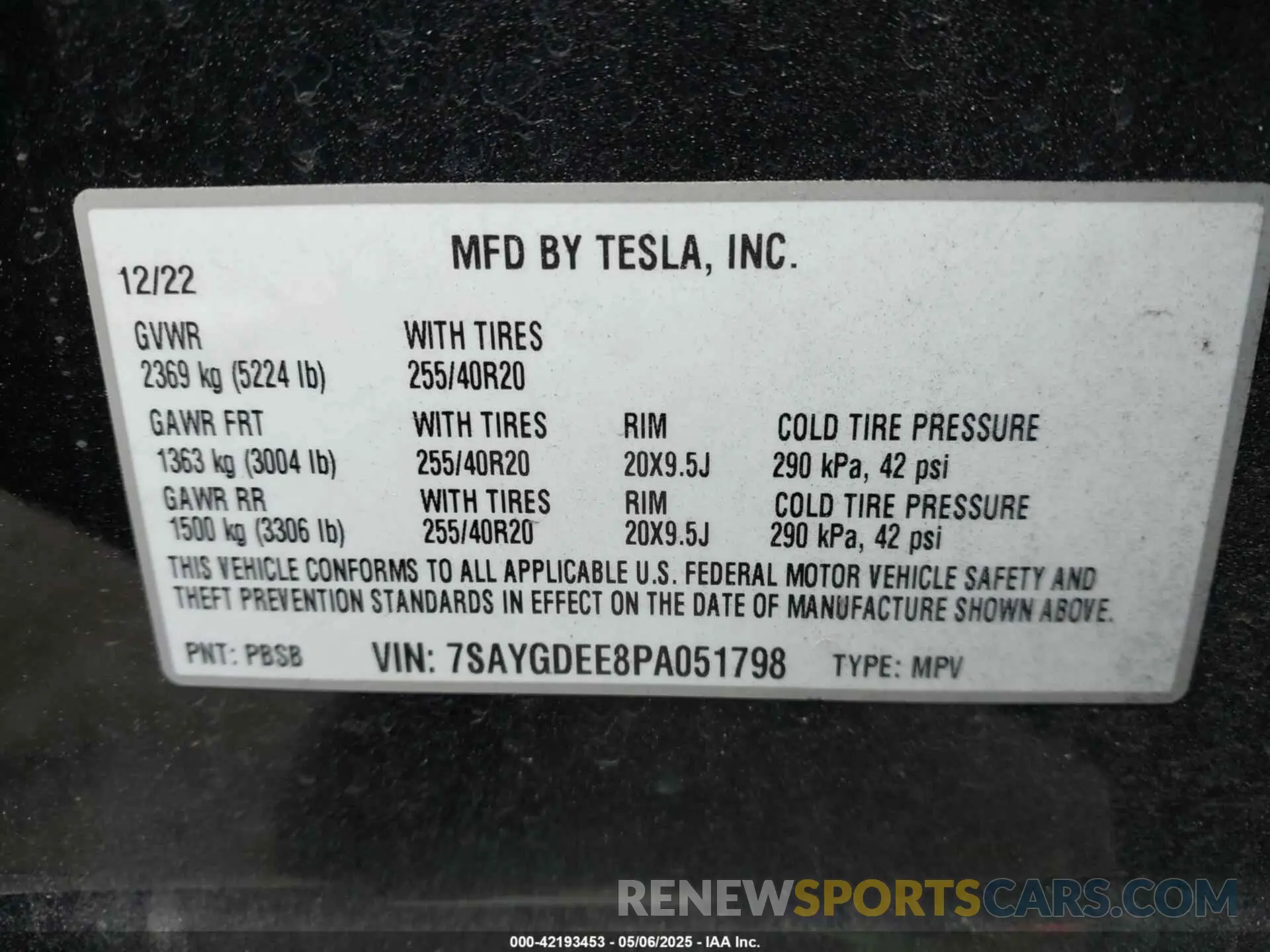 9 Photograph of a damaged car 7SAYGDEE8PA051798 TESLA MODEL Y 2023