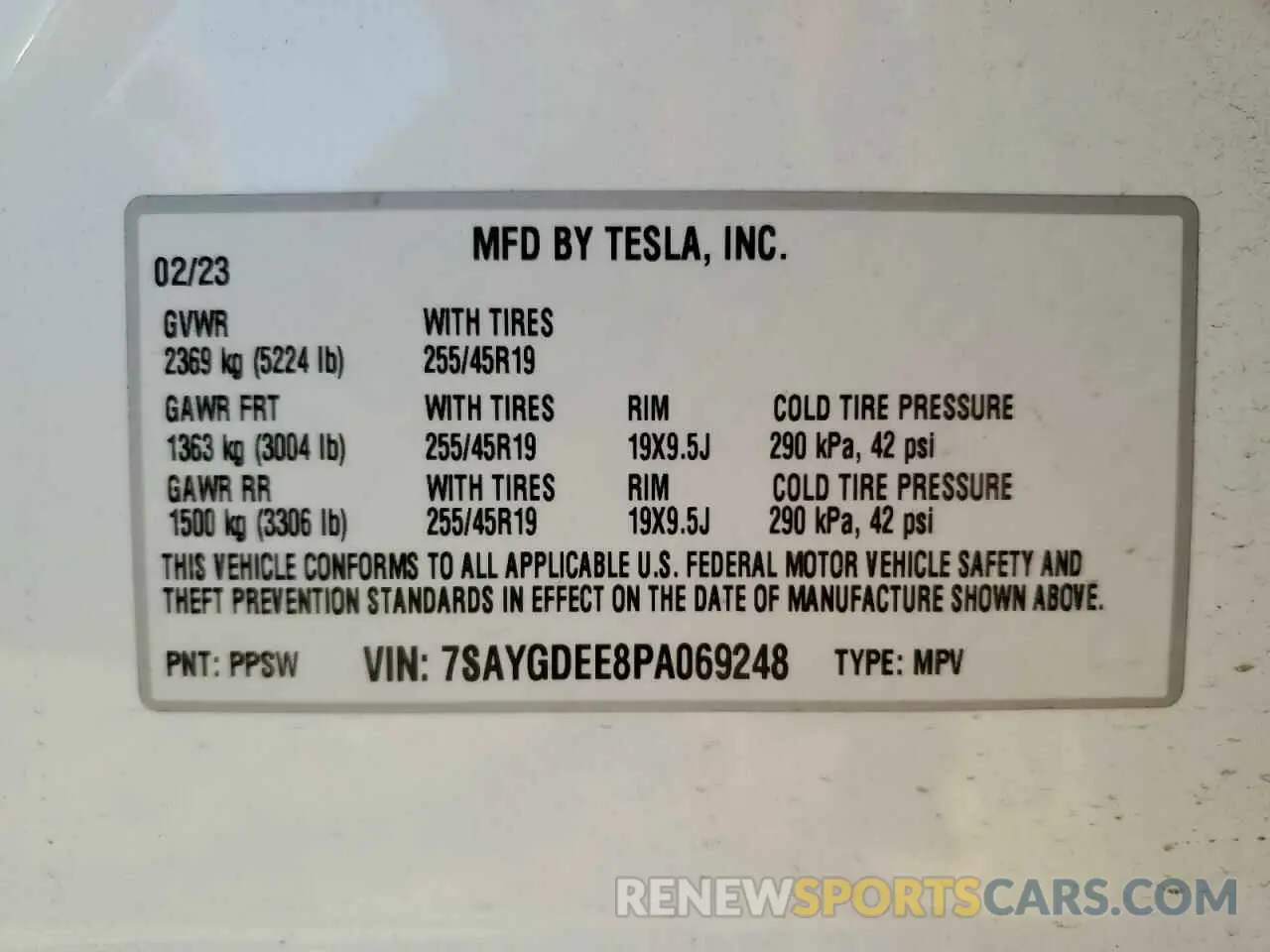 13 Photograph of a damaged car 7SAYGDEE8PA069248 TESLA MODEL Y 2023