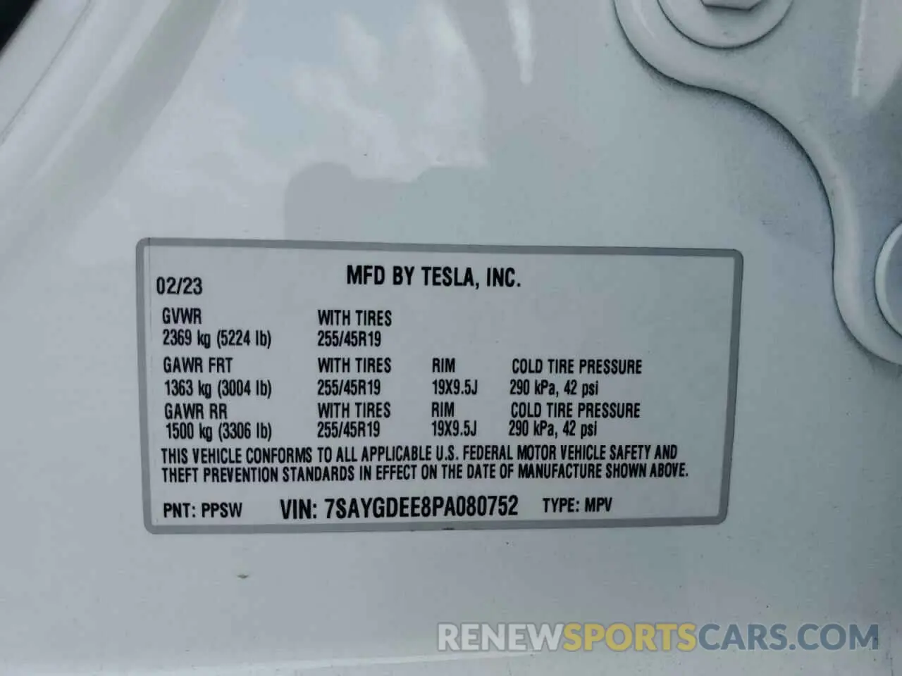 12 Photograph of a damaged car 7SAYGDEE8PA080752 TESLA MODEL Y 2023