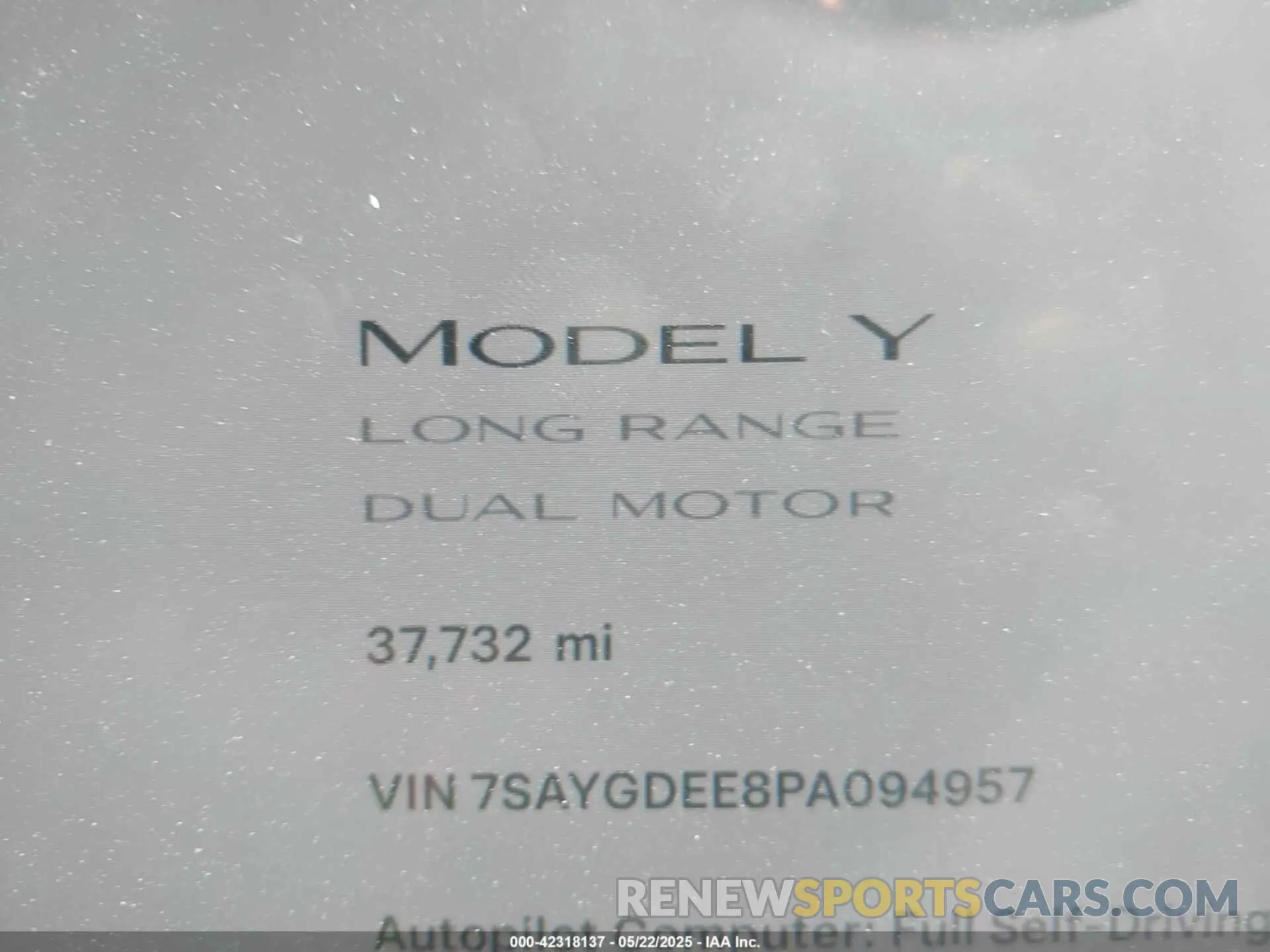 7 Photograph of a damaged car 7SAYGDEE8PA094957 TESLA MODEL Y 2023