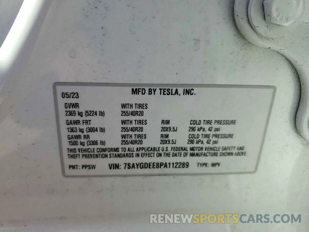 15 Photograph of a damaged car 7SAYGDEE8PA112289 TESLA MODEL Y 2023