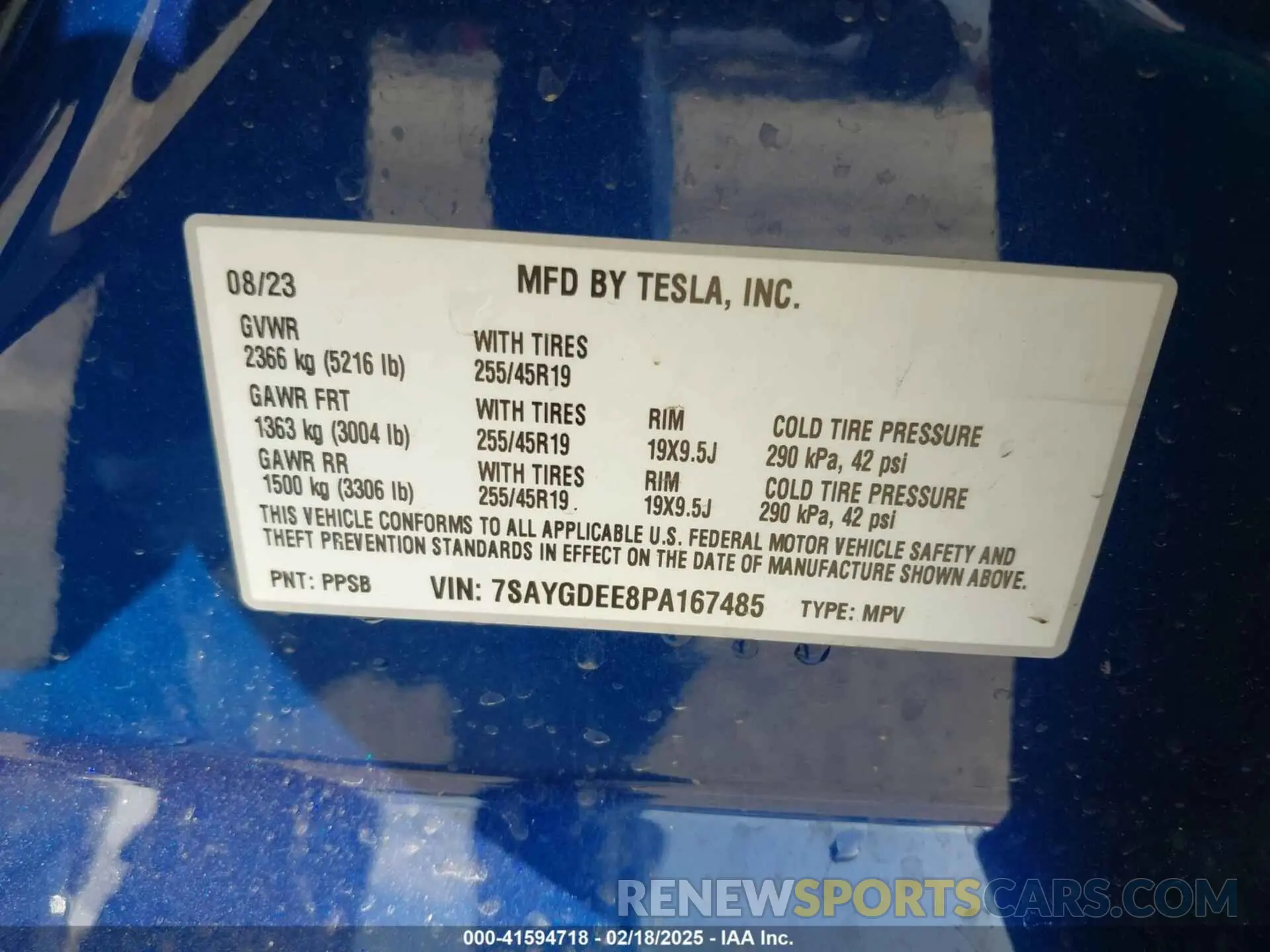 9 Photograph of a damaged car 7SAYGDEE8PA167485 TESLA MODEL Y 2023