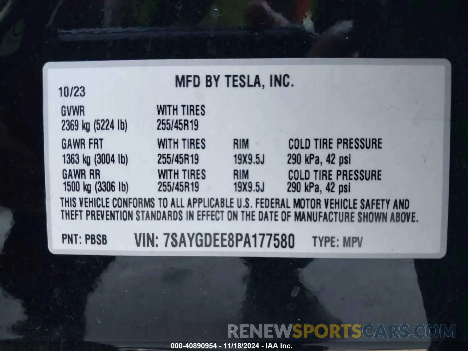 9 Photograph of a damaged car 7SAYGDEE8PA177580 TESLA MODEL Y 2023