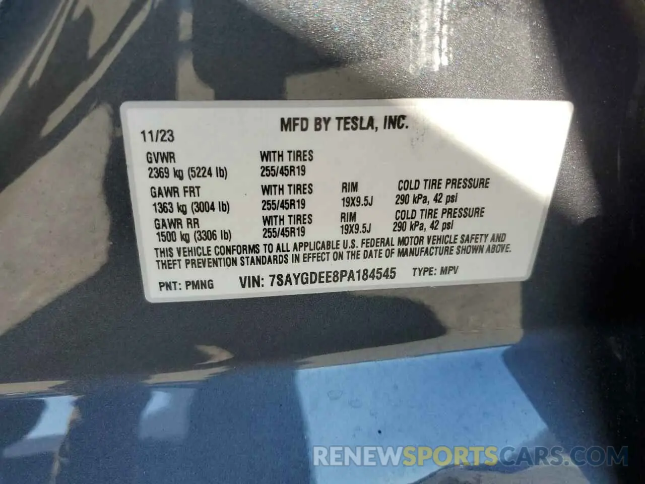 13 Photograph of a damaged car 7SAYGDEE8PA184545 TESLA MODEL Y 2023