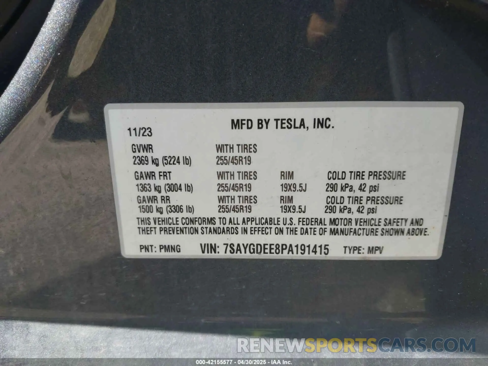9 Photograph of a damaged car 7SAYGDEE8PA191415 TESLA MODEL Y 2023