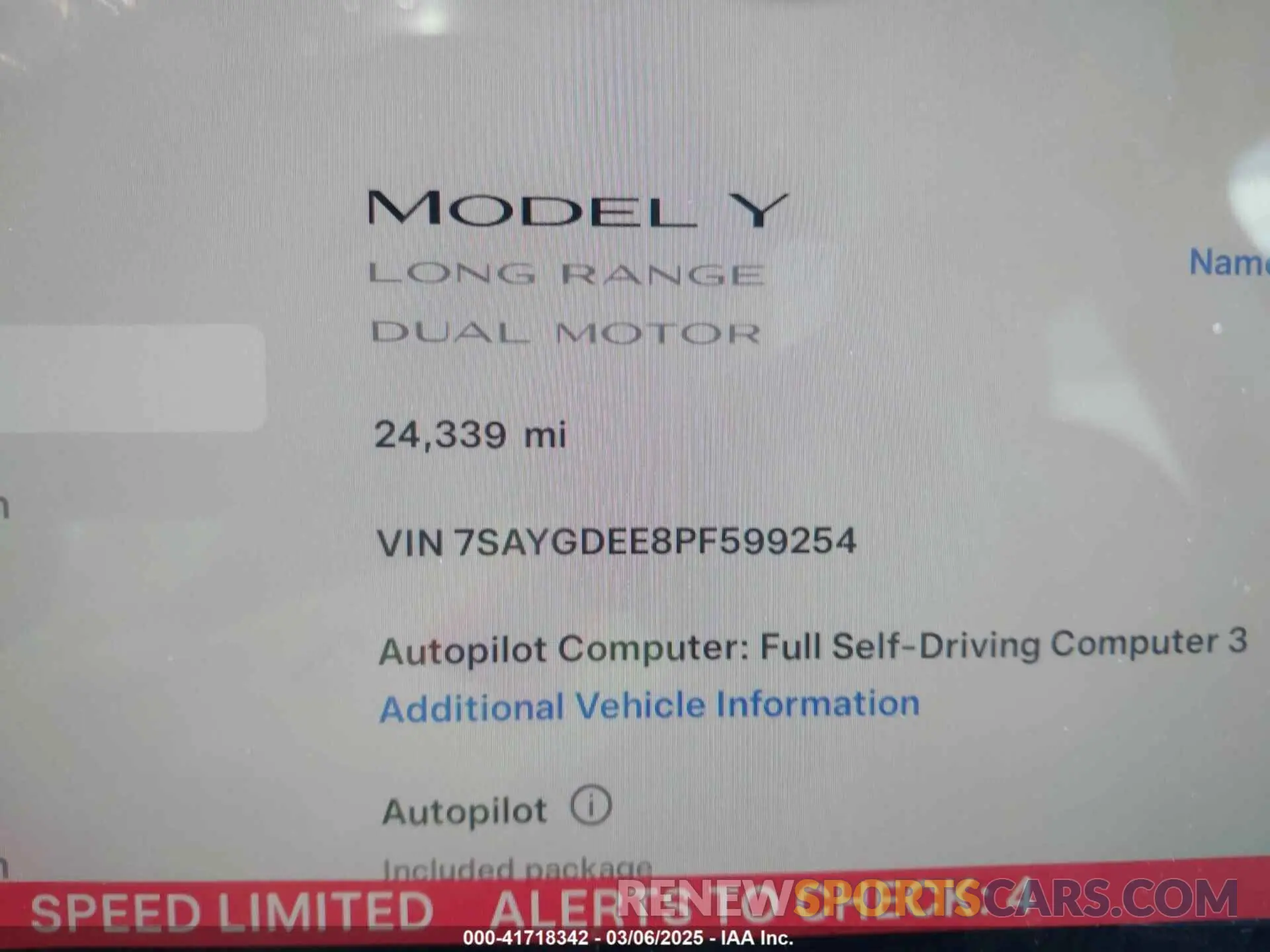16 Photograph of a damaged car 7SAYGDEE8PF599254 TESLA MODEL Y 2023