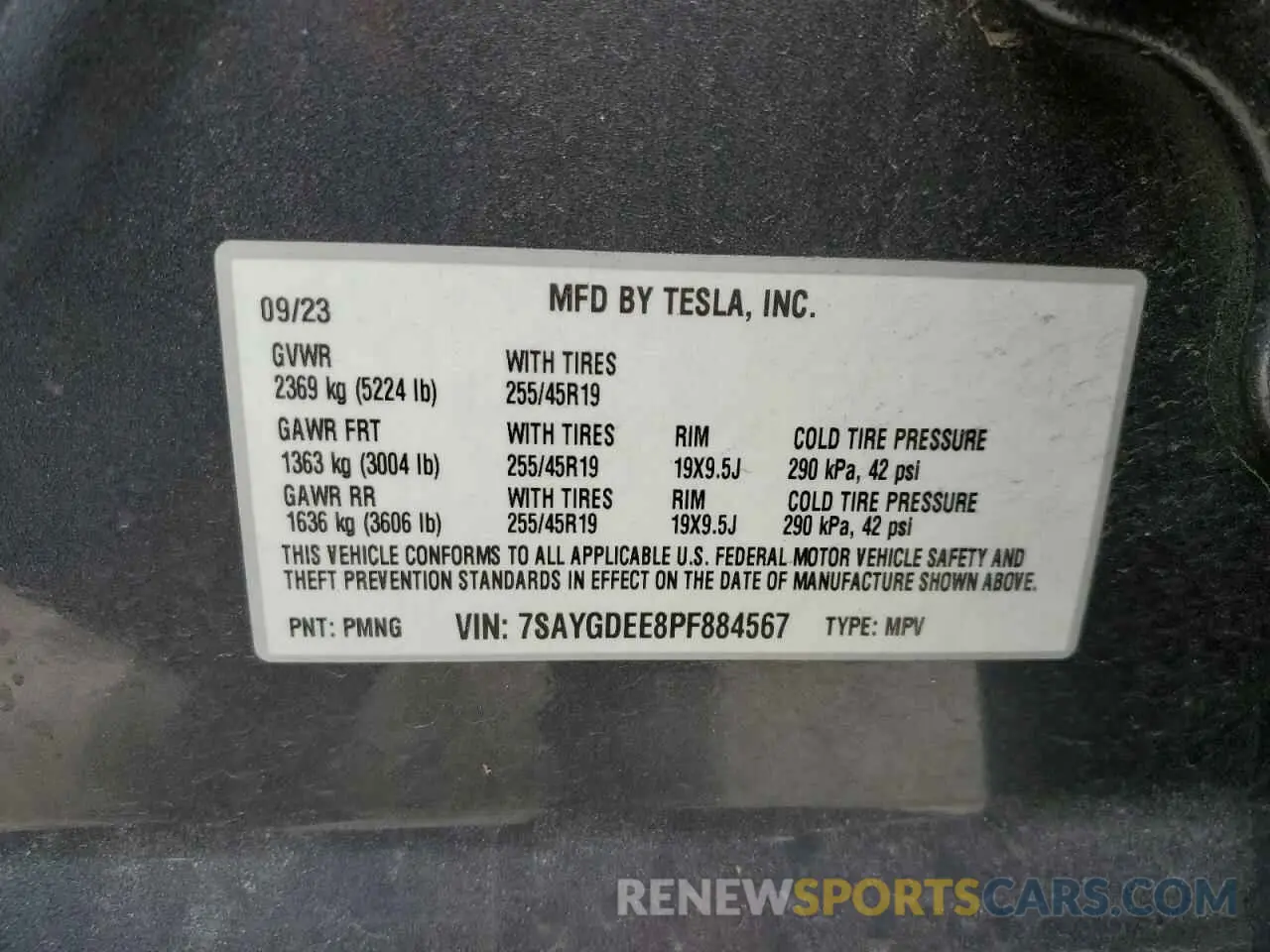 14 Photograph of a damaged car 7SAYGDEE8PF884567 TESLA MODEL Y 2023