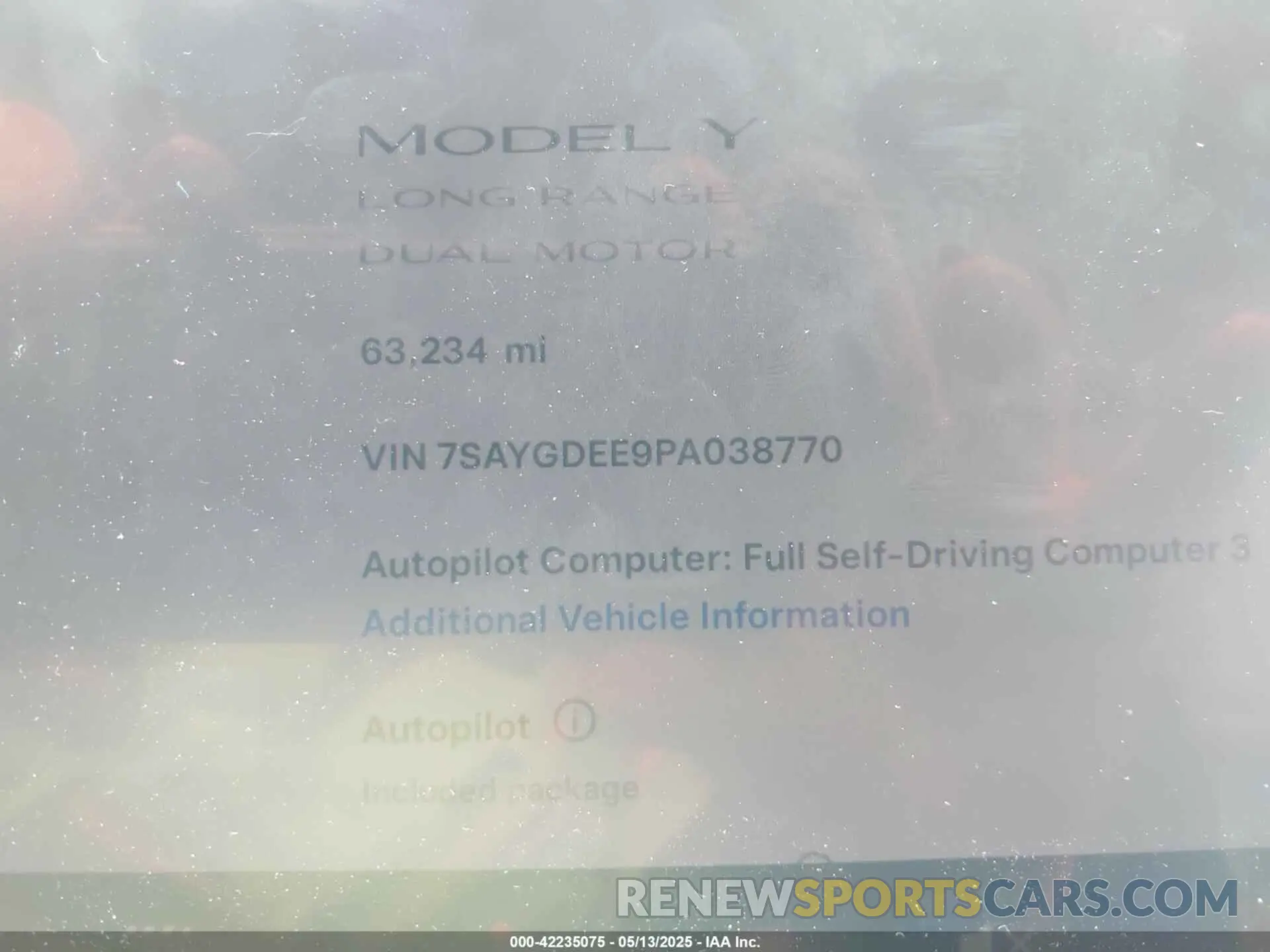 7 Photograph of a damaged car 7SAYGDEE9PA038770 TESLA MODEL Y 2023