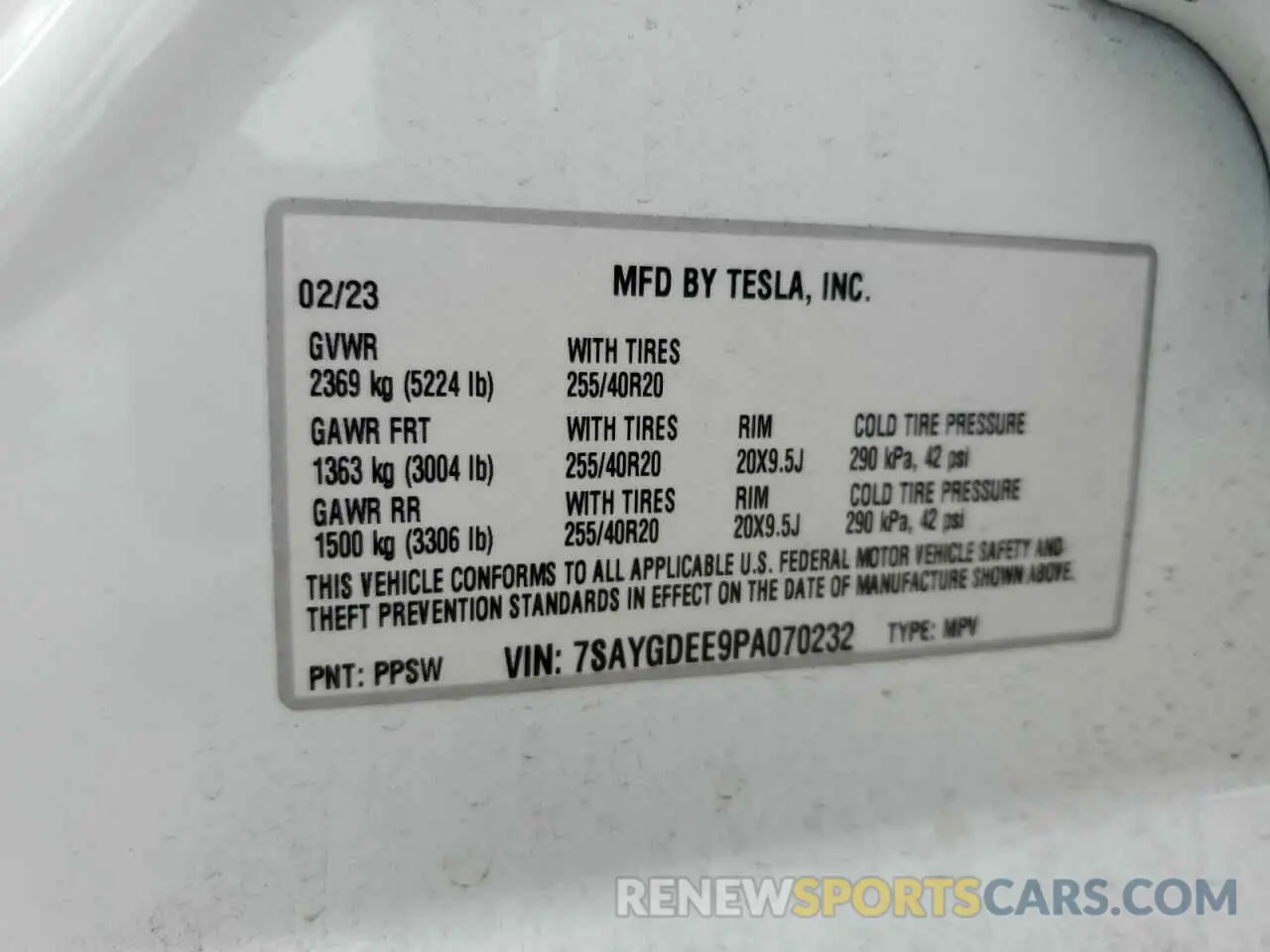 12 Photograph of a damaged car 7SAYGDEE9PA070232 TESLA MODEL Y 2023