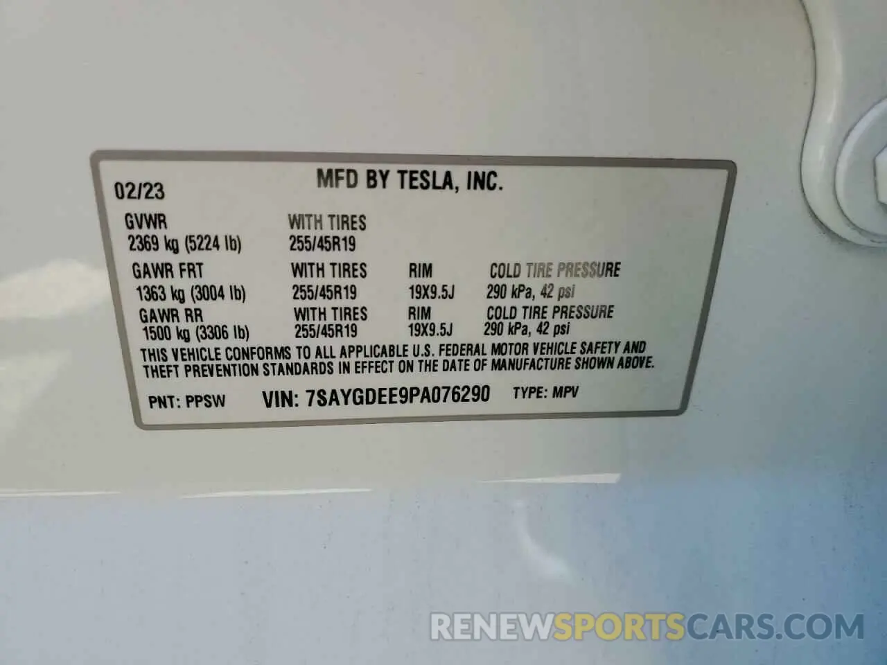 14 Photograph of a damaged car 7SAYGDEE9PA076290 TESLA MODEL Y 2023