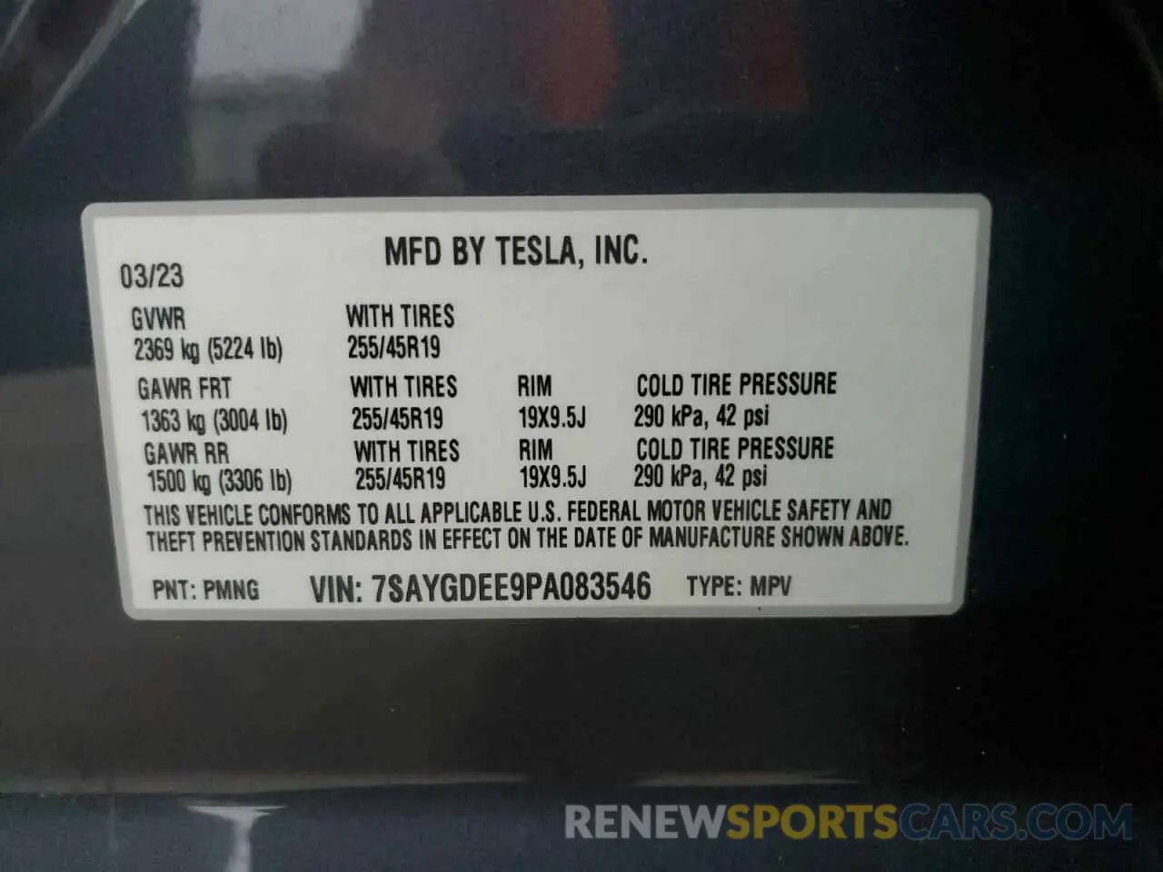 14 Photograph of a damaged car 7SAYGDEE9PA083546 TESLA MODEL Y 2023