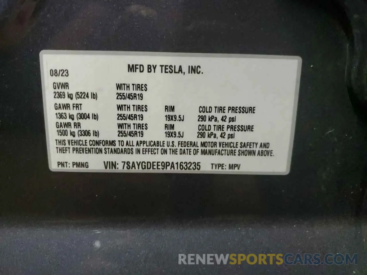 13 Photograph of a damaged car 7SAYGDEE9PA163235 TESLA MODEL Y 2023