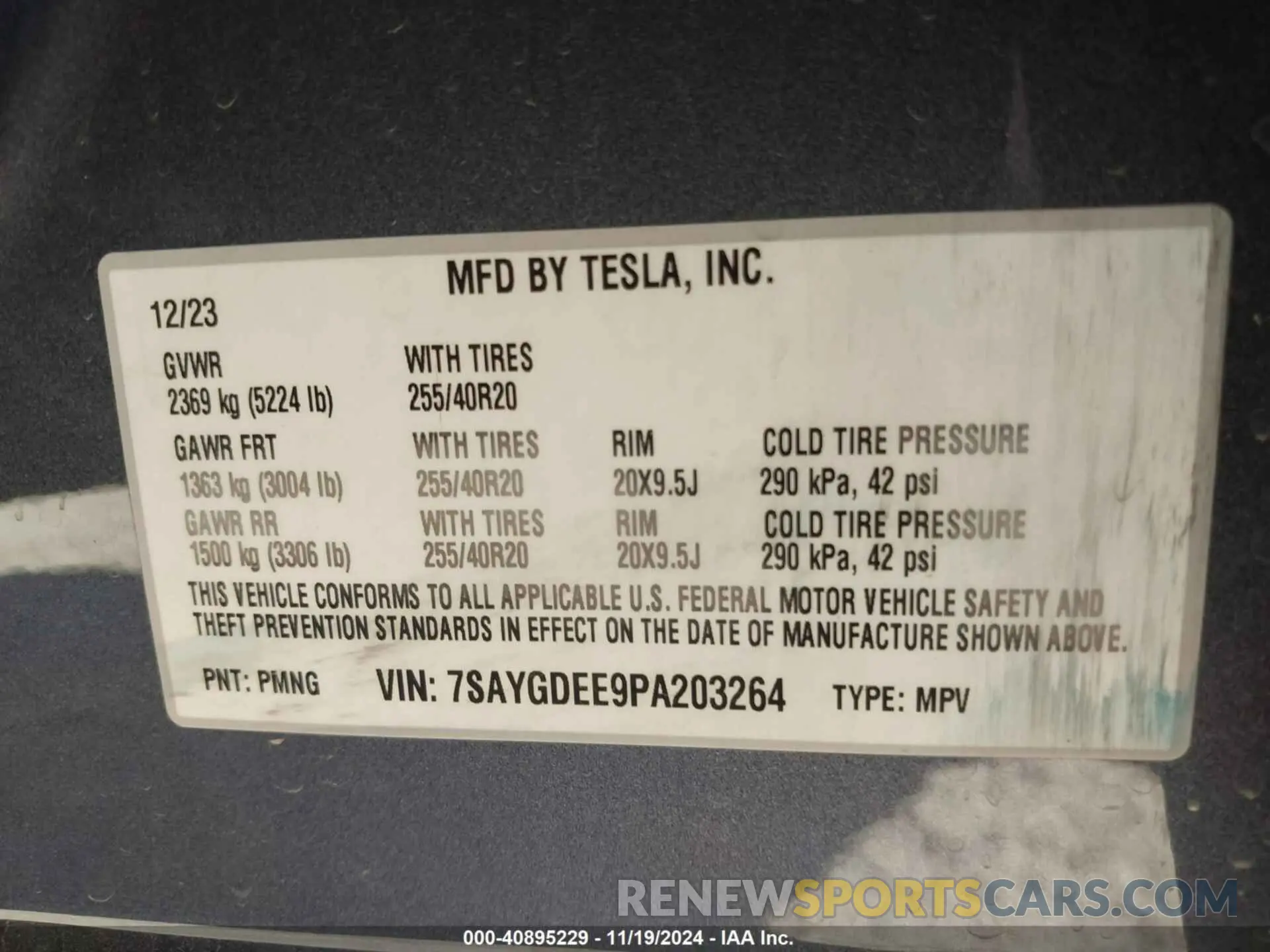 9 Photograph of a damaged car 7SAYGDEE9PA203264 TESLA MODEL Y 2023