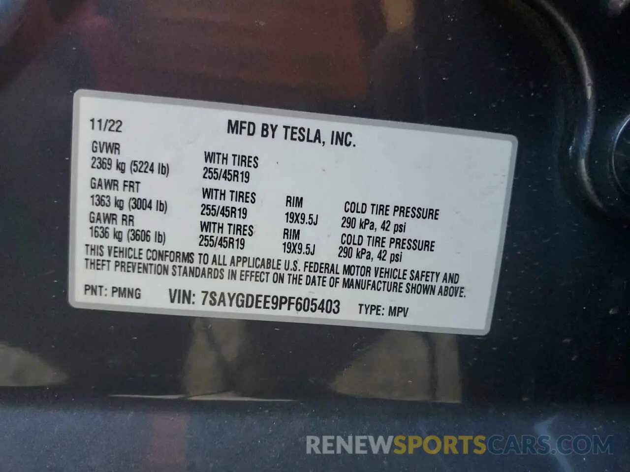 12 Photograph of a damaged car 7SAYGDEE9PF605403 TESLA MODEL Y 2023