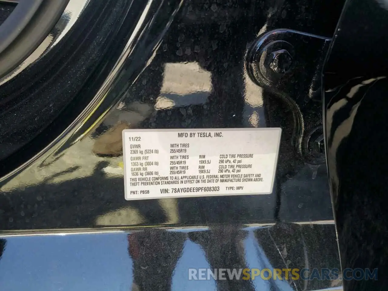 14 Photograph of a damaged car 7SAYGDEE9PF608303 TESLA MODEL Y 2023