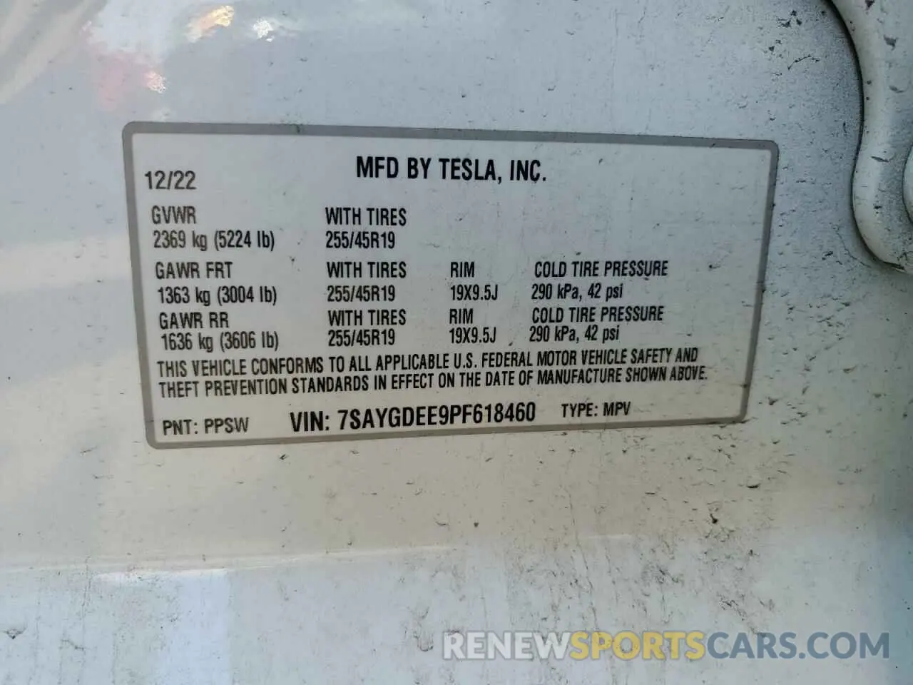 12 Photograph of a damaged car 7SAYGDEE9PF618460 TESLA MODEL Y 2023