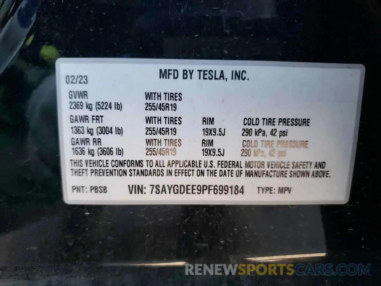 12 Photograph of a damaged car 7SAYGDEE9PF699184 TESLA MODEL Y 2023