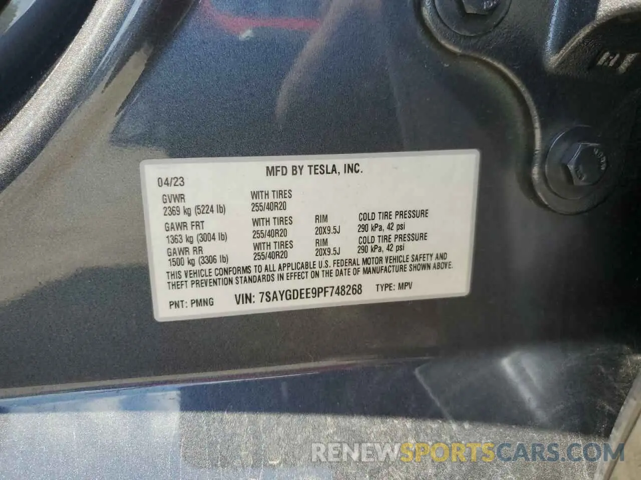 12 Photograph of a damaged car 7SAYGDEE9PF748268 TESLA MODEL Y 2023