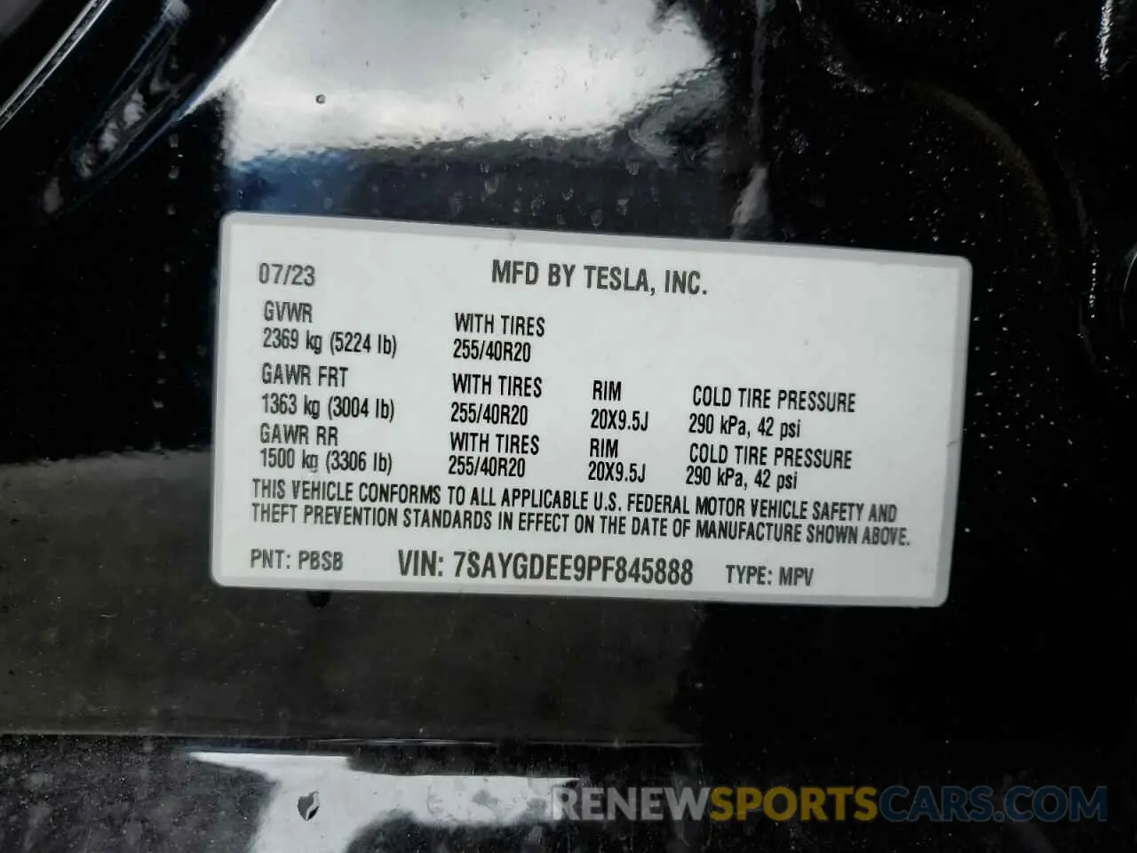 14 Photograph of a damaged car 7SAYGDEE9PF845888 TESLA MODEL Y 2023