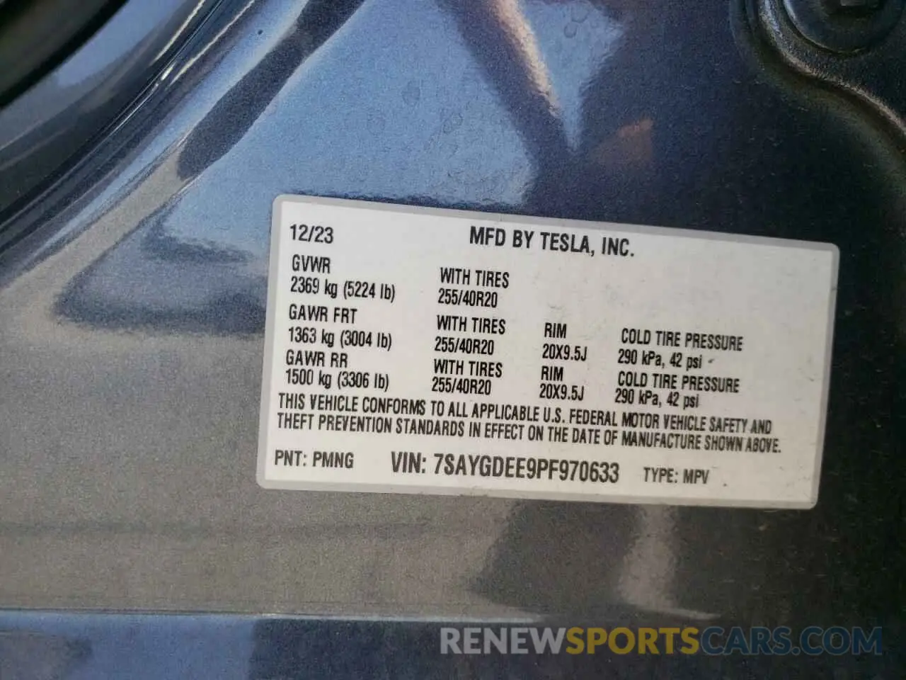 12 Photograph of a damaged car 7SAYGDEE9PF970633 TESLA MODEL Y 2023