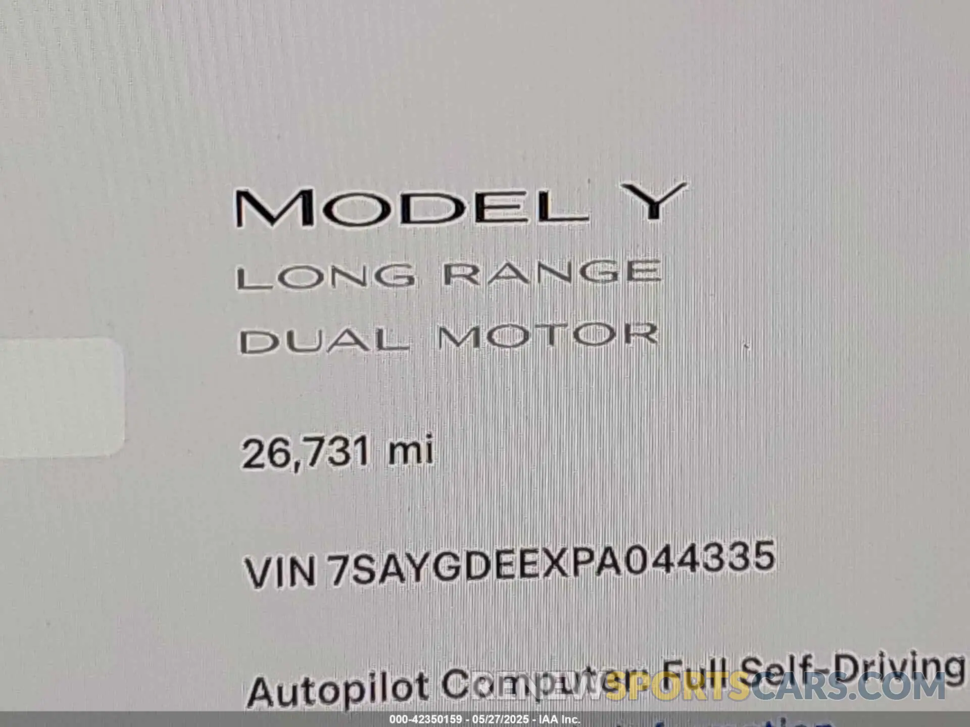 7 Photograph of a damaged car 7SAYGDEEXPA044335 TESLA MODEL Y 2023
